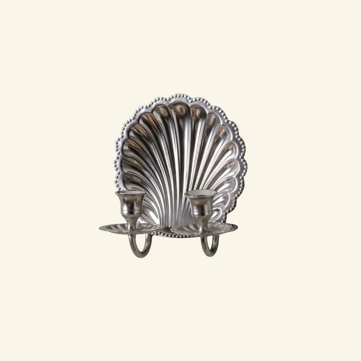 Scallop Shell Sconce Double - Chrome