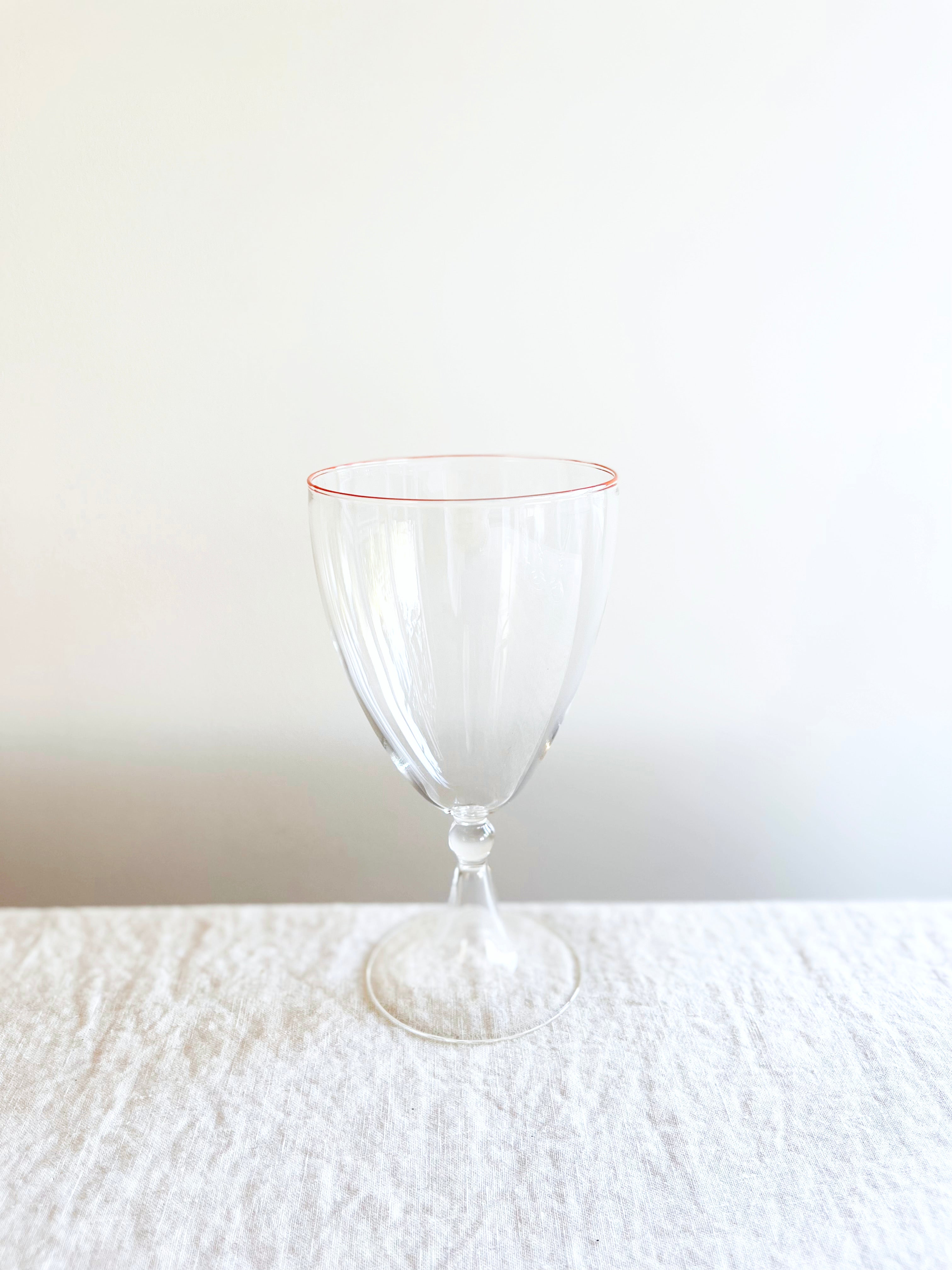 Rita Red Wine Glass - Red Rim - S/6