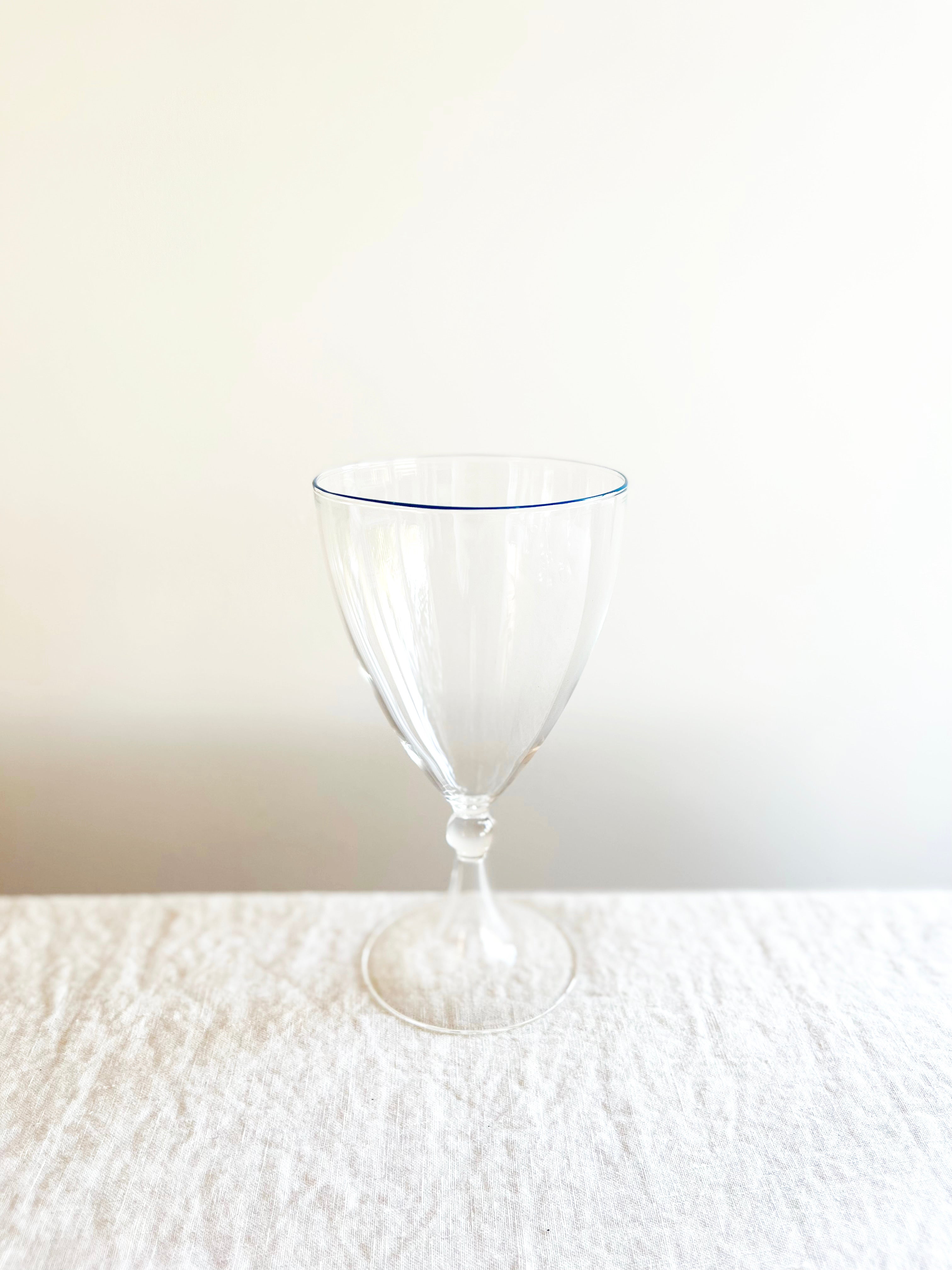 Rita Red Wine Glass - Blue Rim - S/6