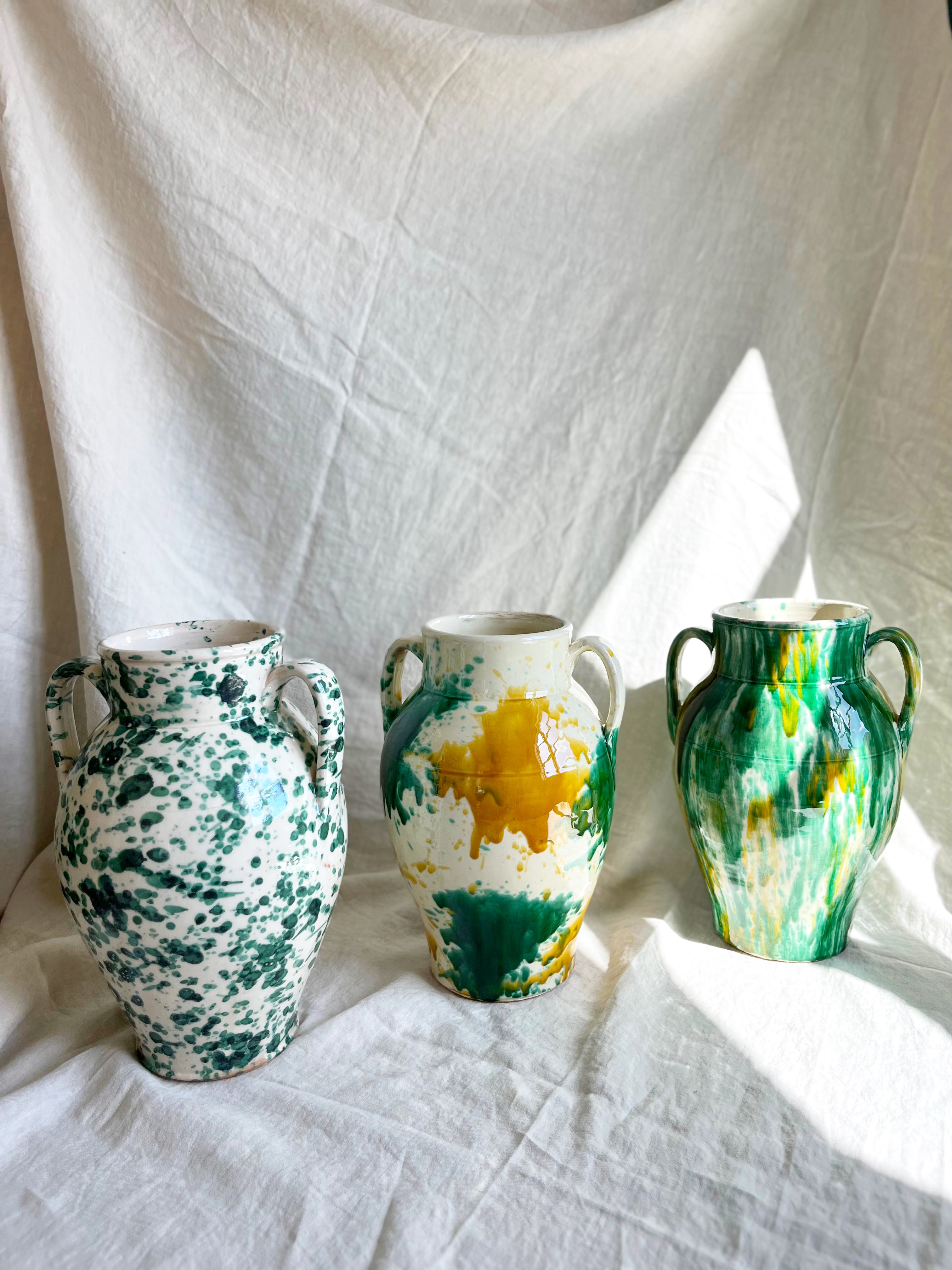 Ostuni Cask Vase - Jade Drip