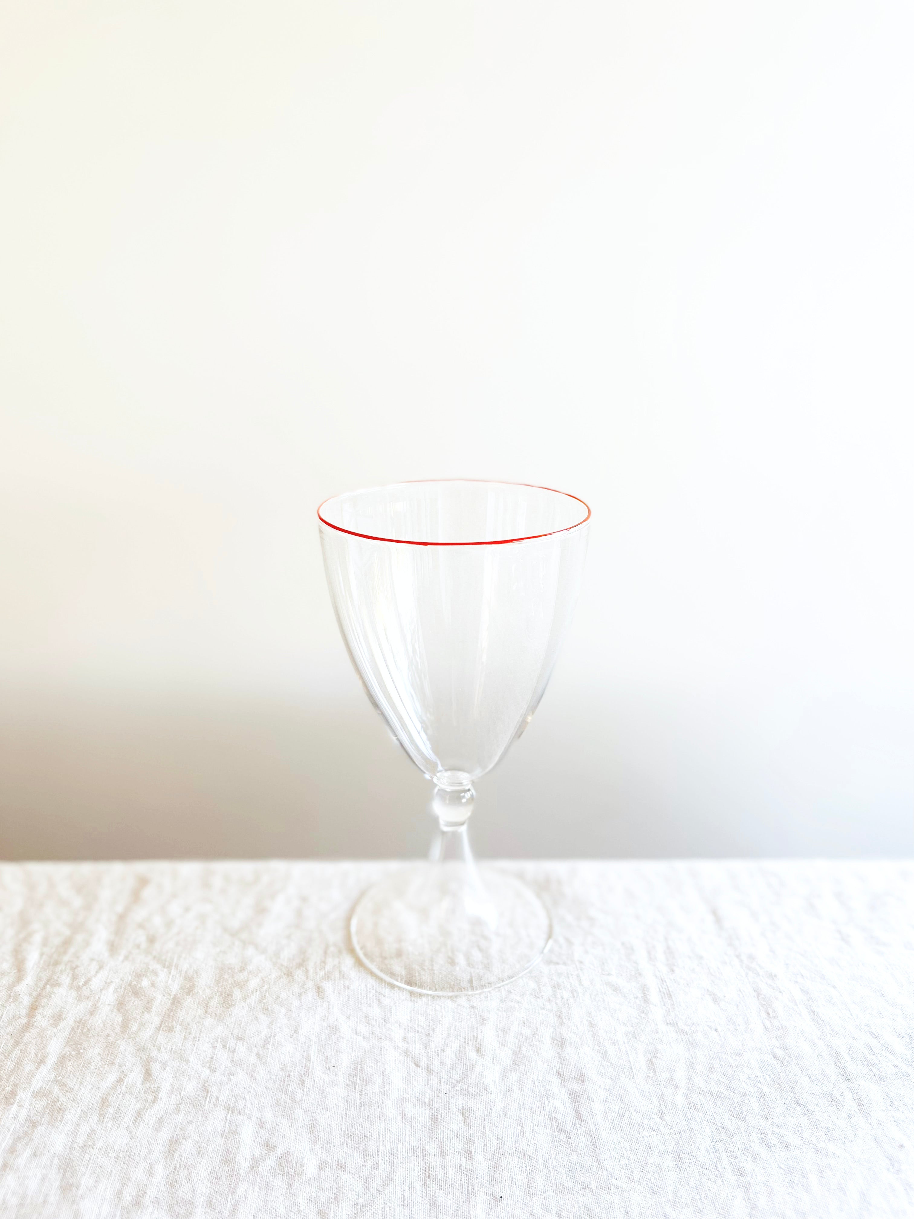 Rita White Wine Glass - Orange Rim- S/6