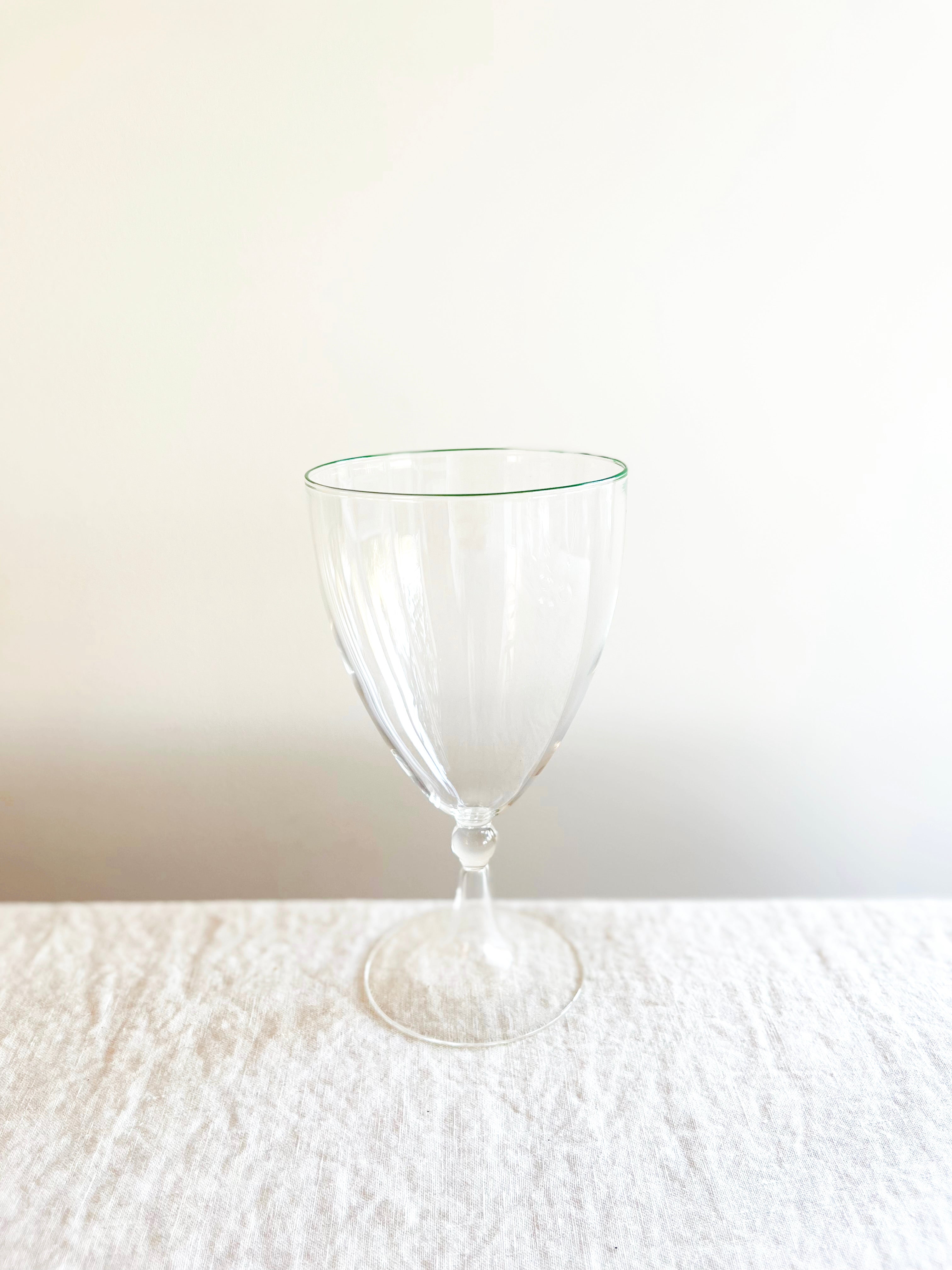 Rita Red Wine Glass - Green Rim- S/6