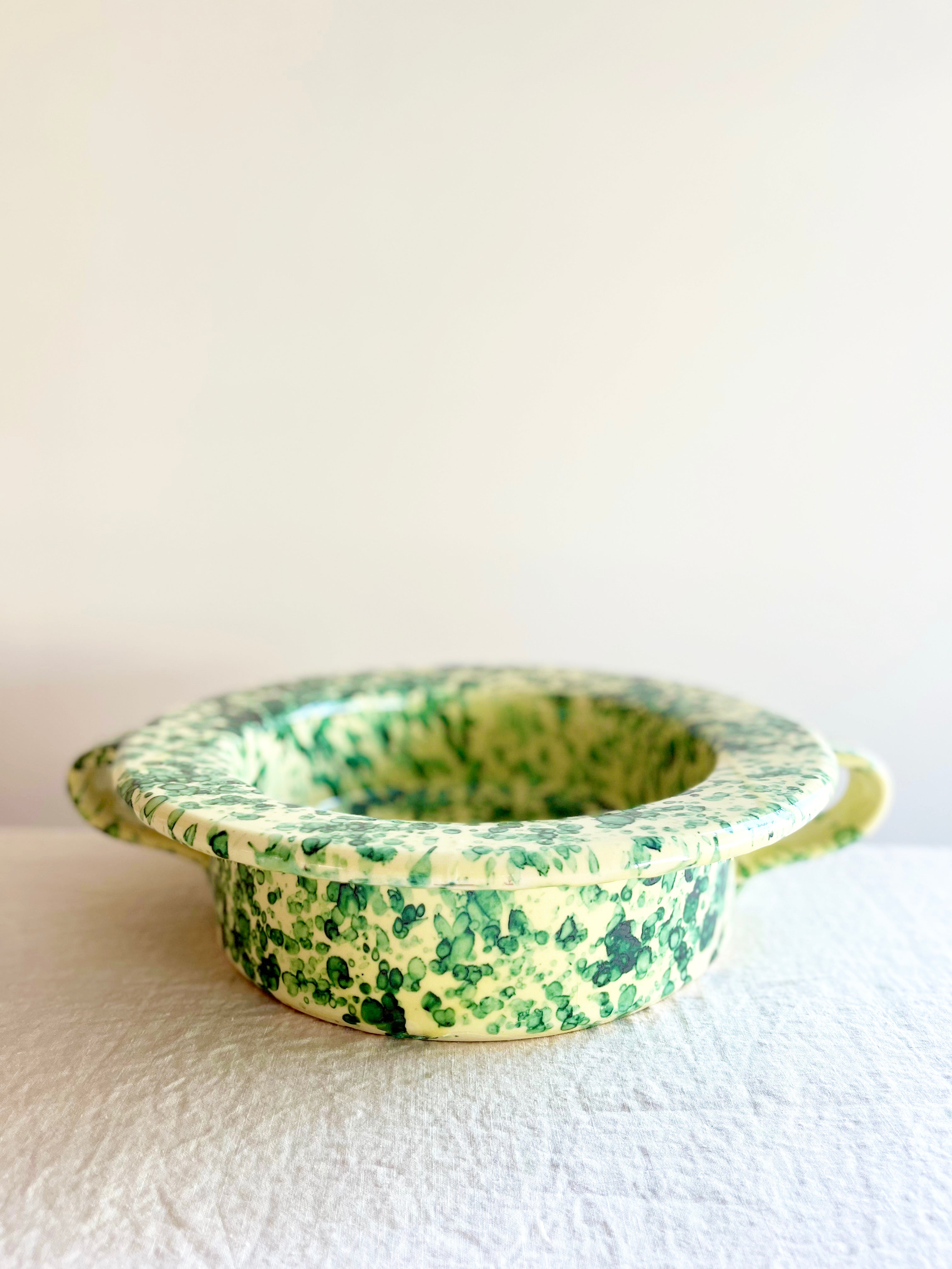 Pompeii Handled Fruit Bowl - Emerald