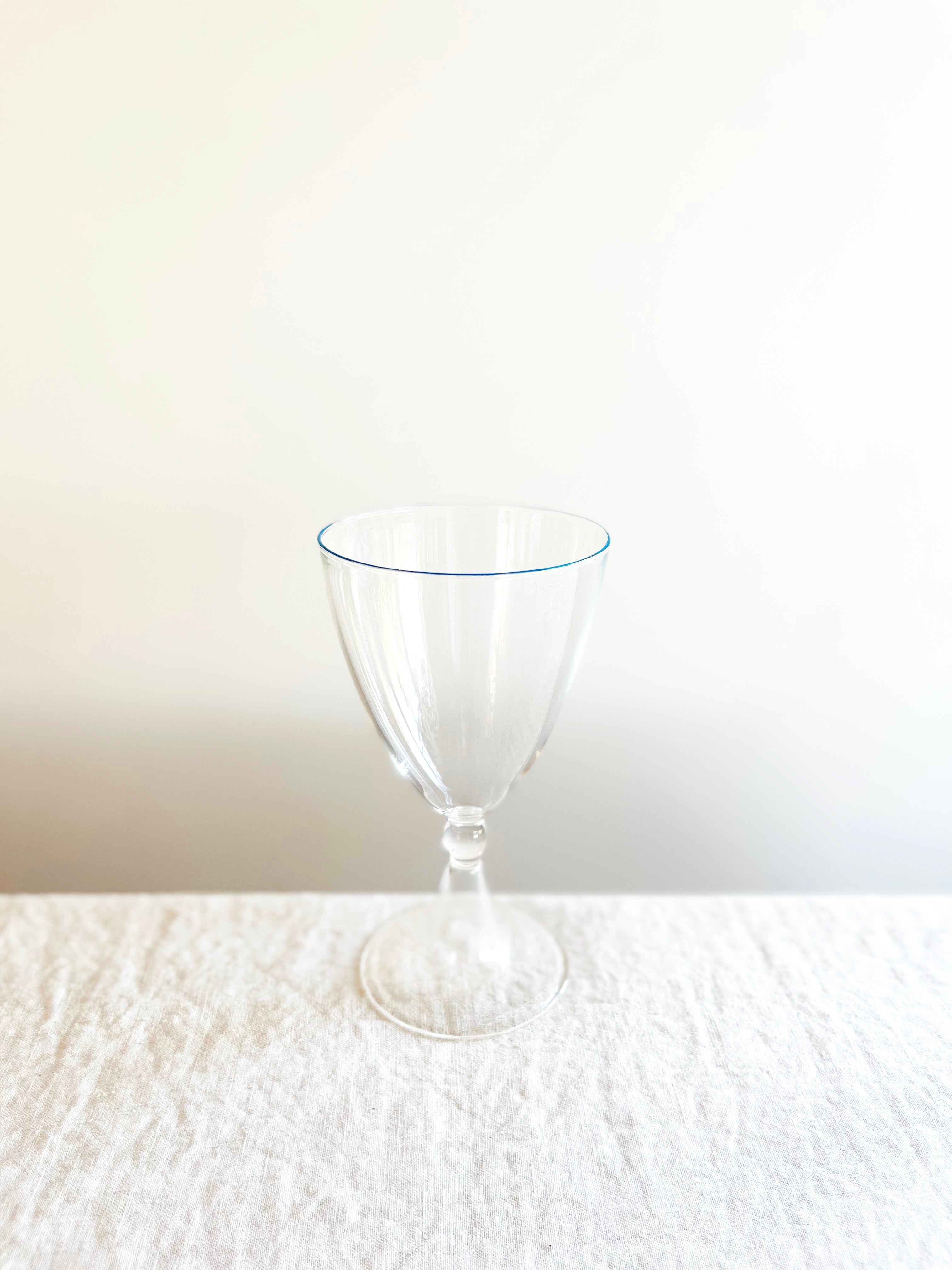 Rita White Wine Glass - Blue Rim - S/6
