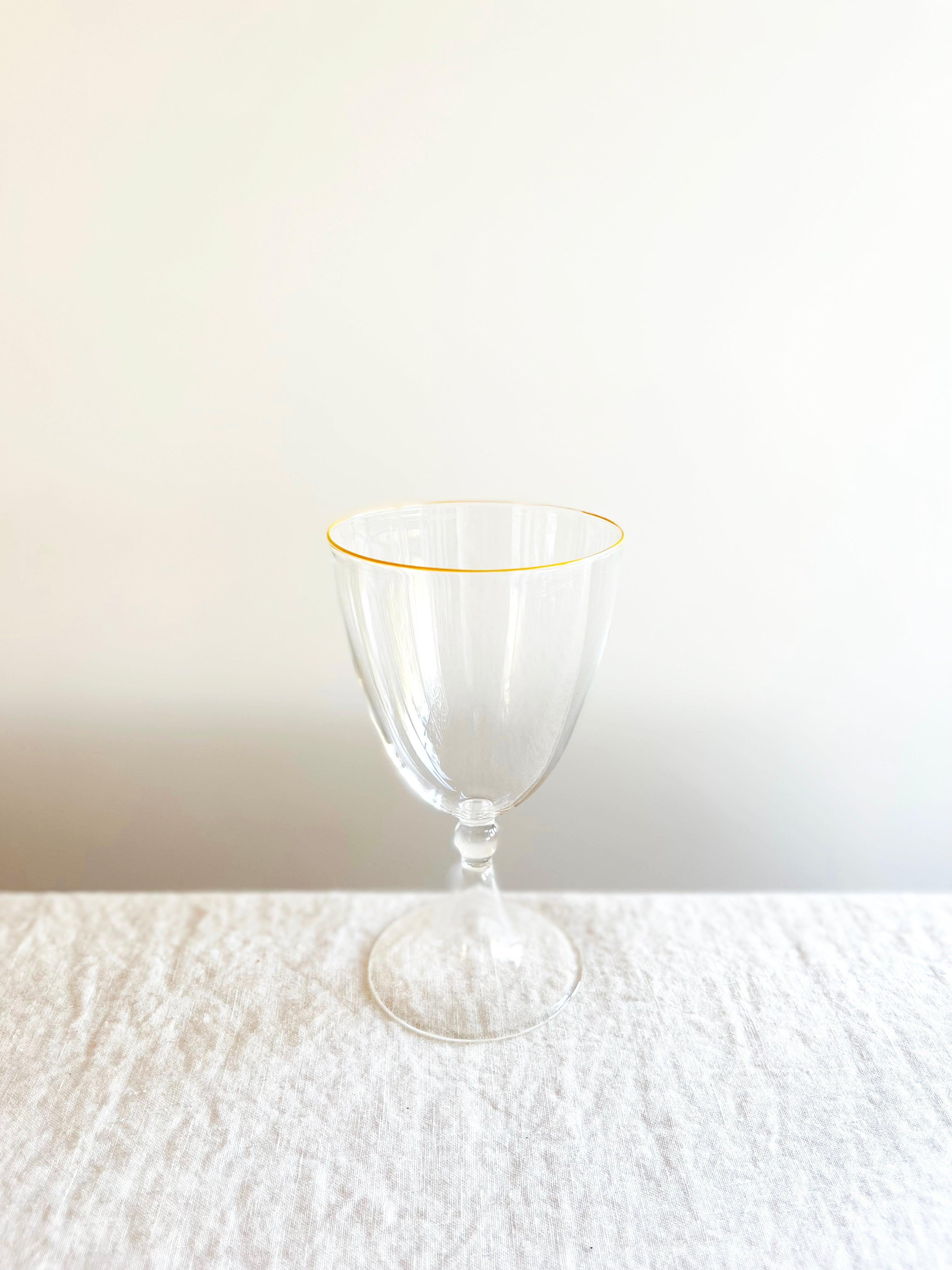 Rita White Wine Glass - Yellow Rim - S/6