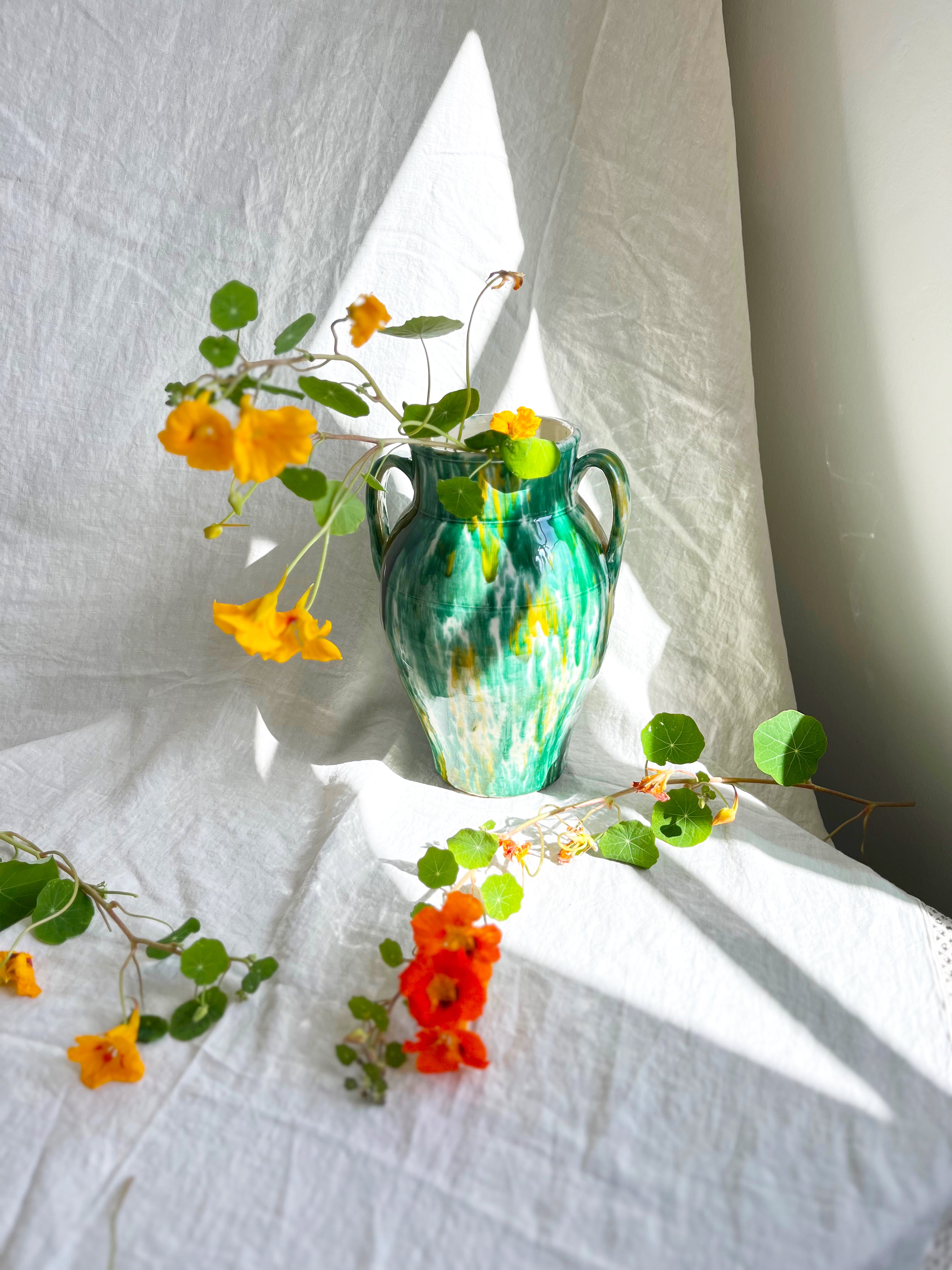 Ostuni Cask Vase - Jade Drip