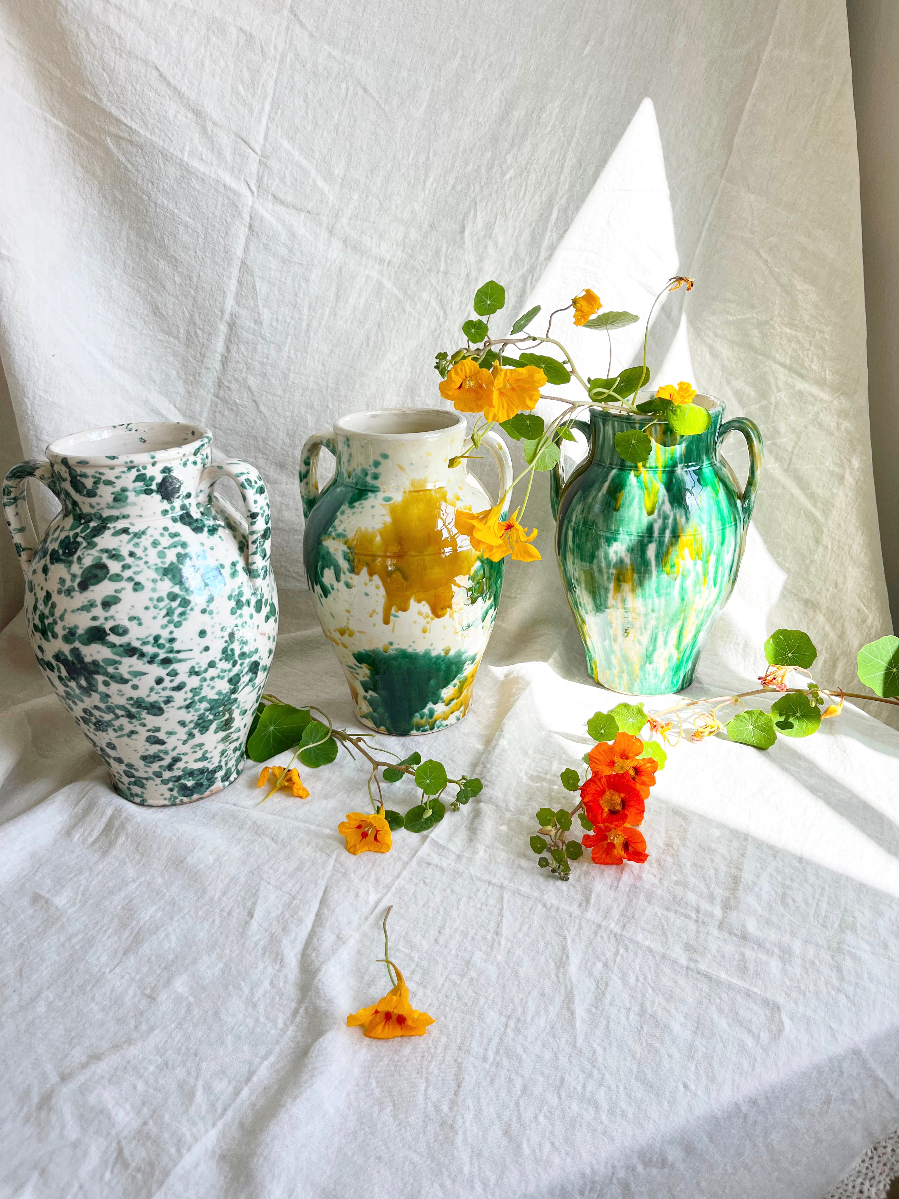 Ostuni Cask Vase - Forest Spatter