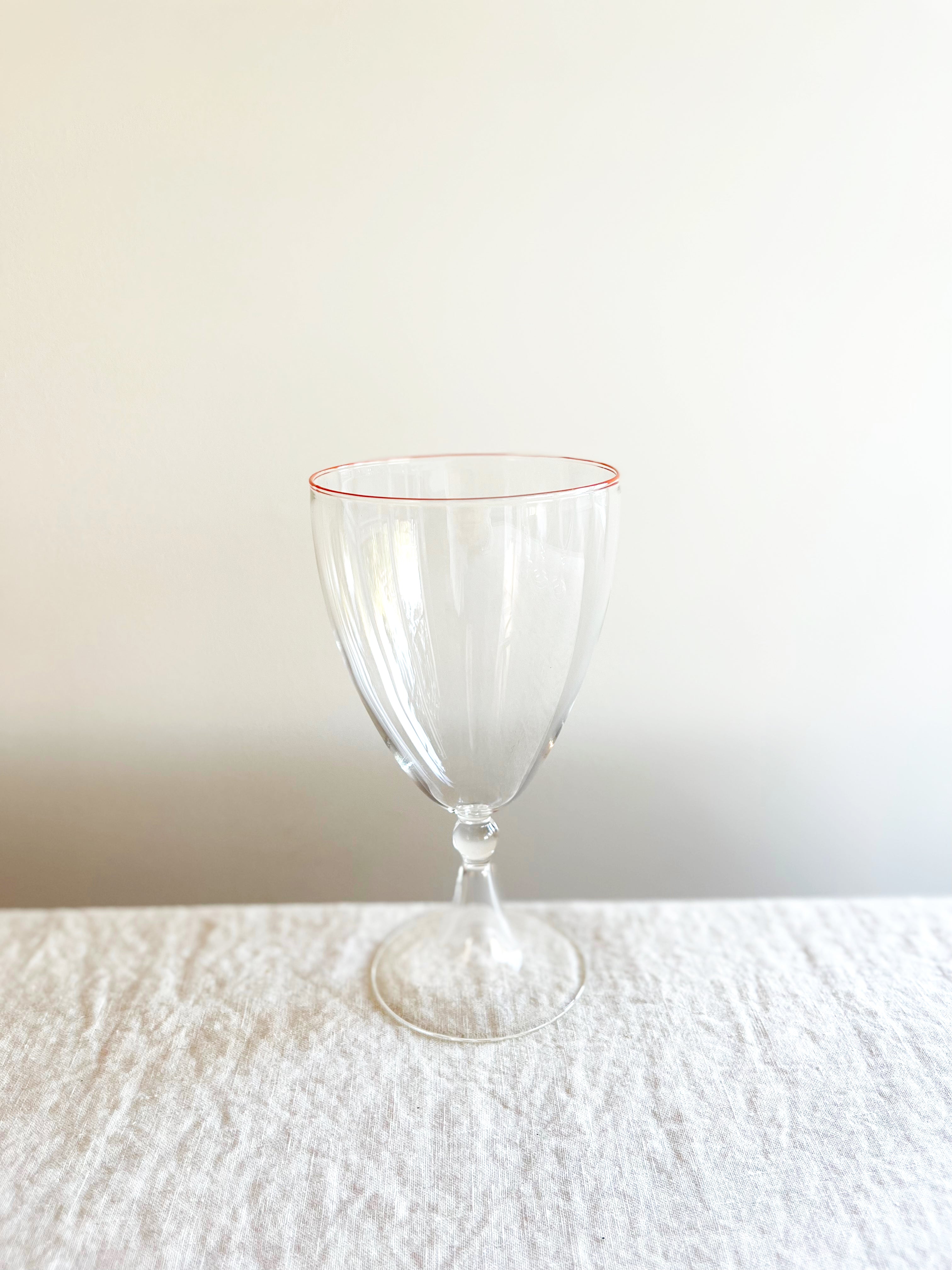 Rita Red Wine Glass - Orange Rim- S/6