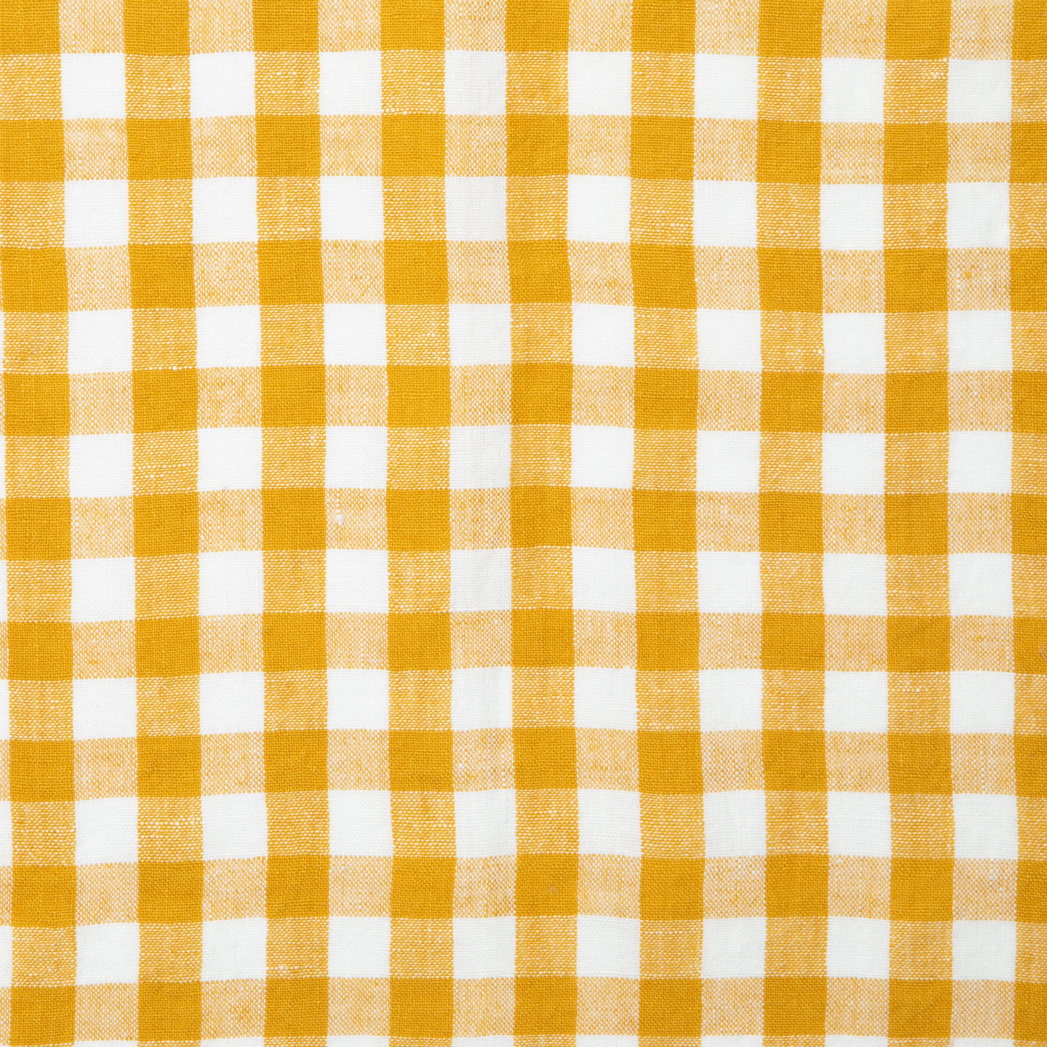 Gingham Belgian Linen Napkin - Mustard - Set of 4