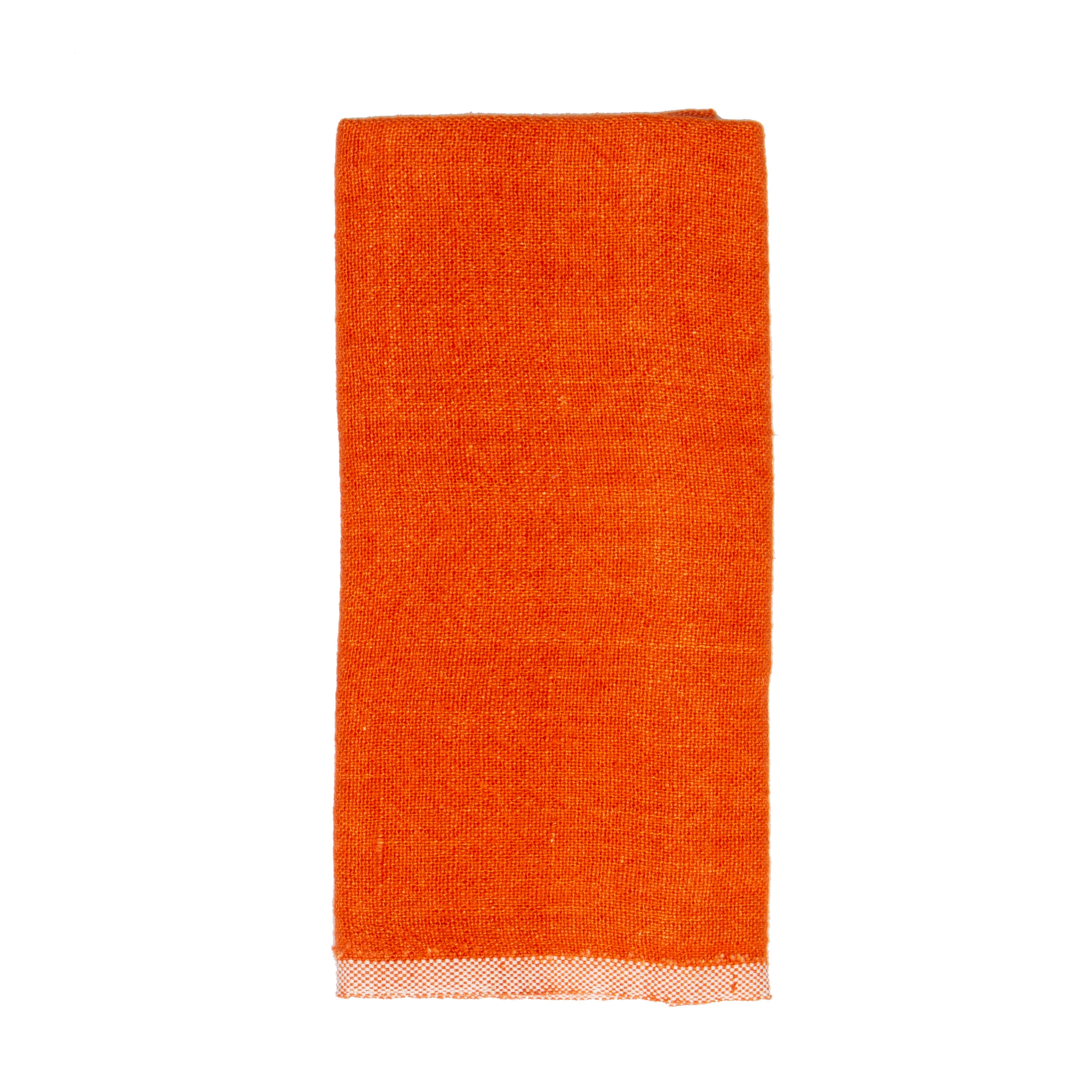 Chunky Linen Orange Towels 20x30 - Set of 2