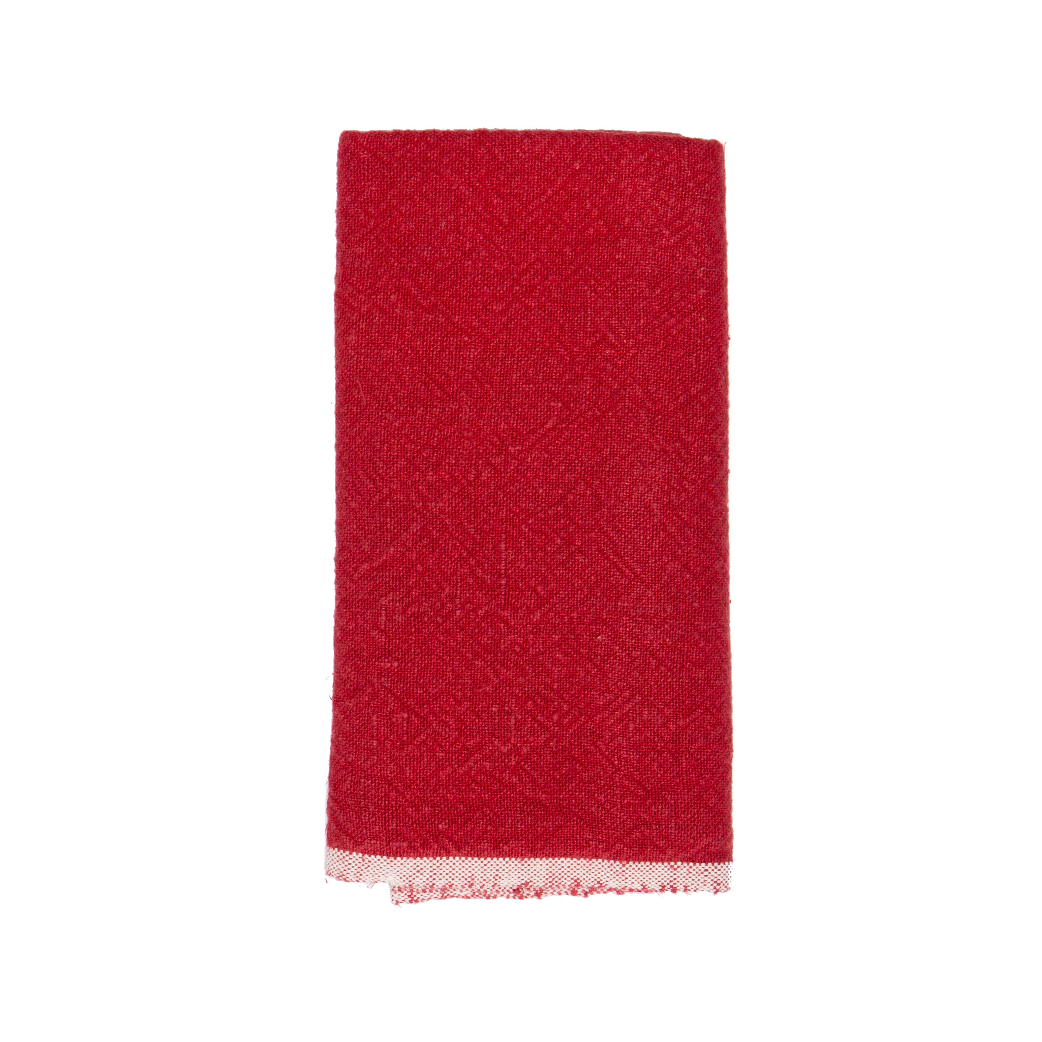 Russo Linen Kitchen Towels - Red - S/2