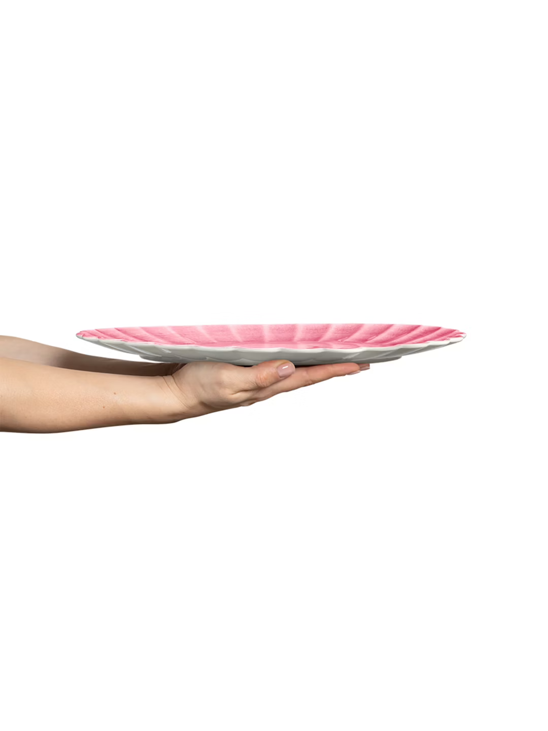 Oyster Oval Platter - Raspberry