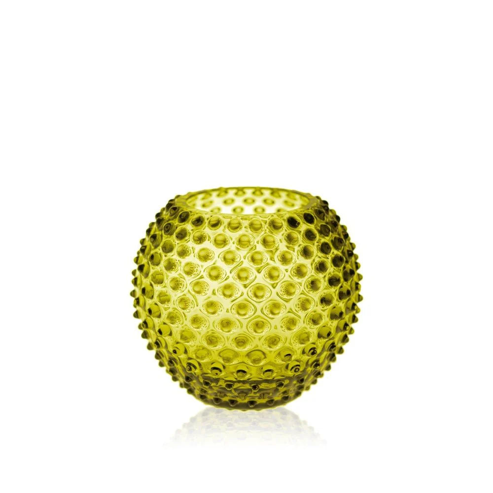Hobnail Round Vase 6" - Bonsai Green