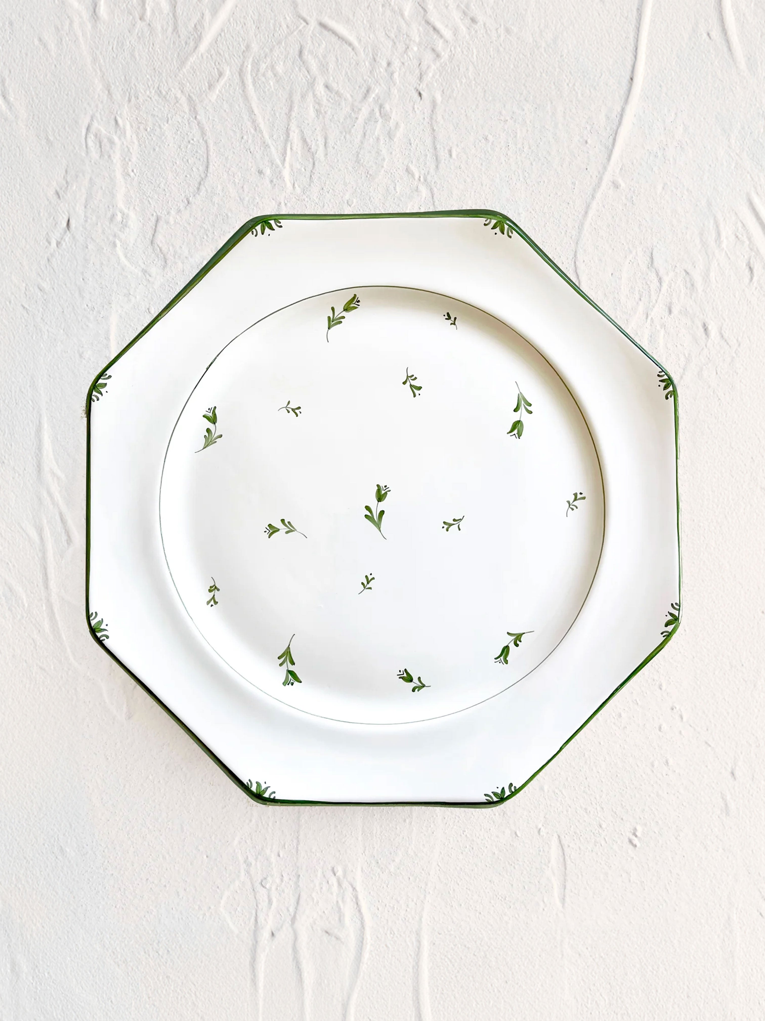 PRE-ORDER -Sainte Marie Charger Plate ~ Tulips ~ Peridot - S/4
