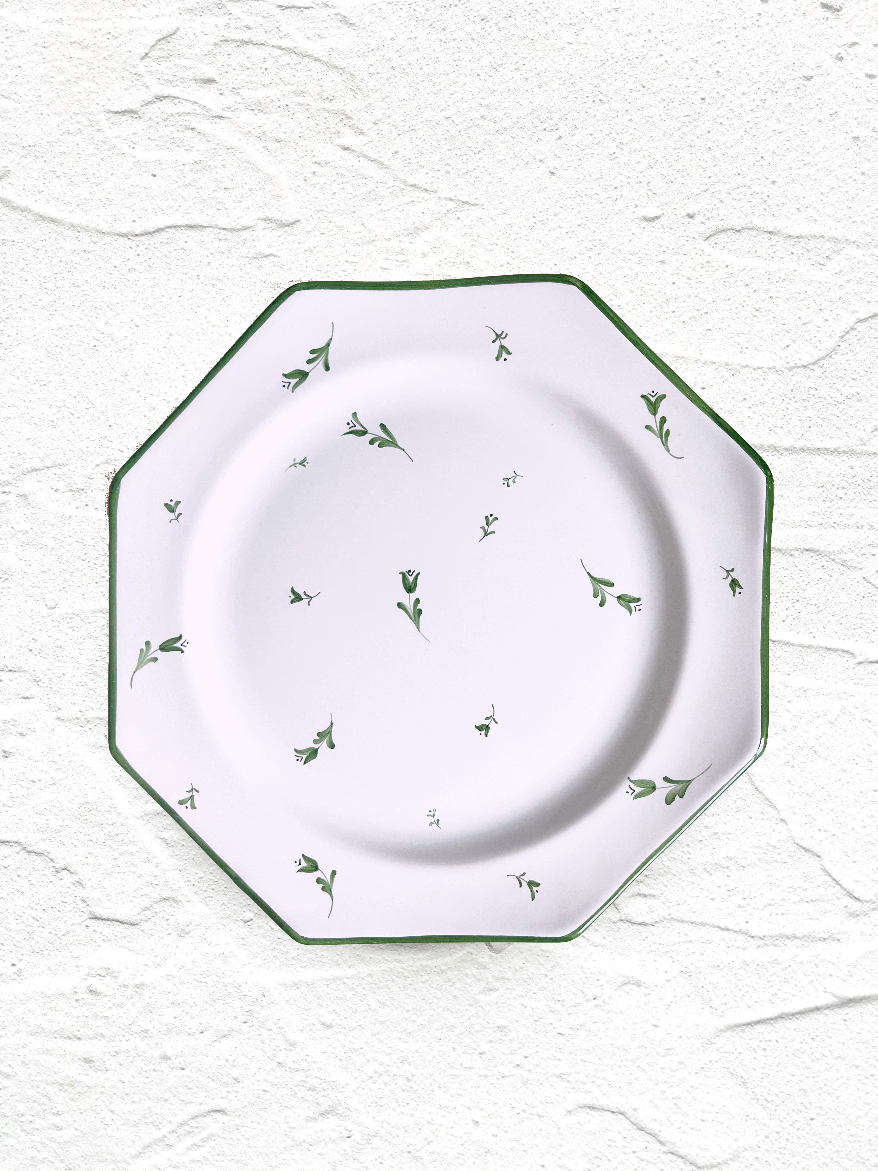 PRE-ORDER- Sainte Marie Salad Plate ~ Tulips ~ Peridot - S/4