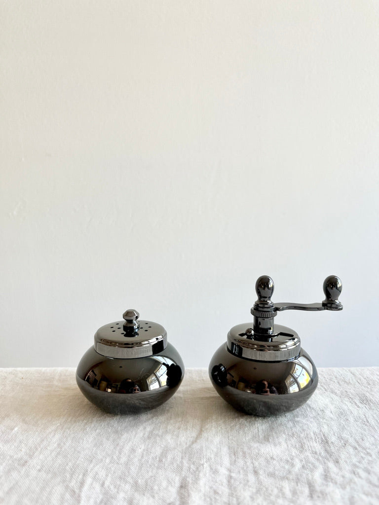 brass salt and pepper mill set