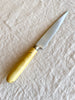 pointed knife with boxwood handle by pallares solsona carbon steel 12cm back view