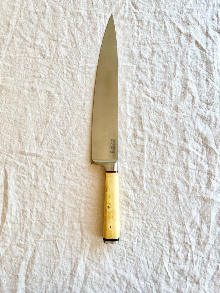 chef knife with boxwood handle by pallares solsona 25cm
