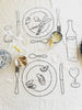 Oyster Embroidered Linen Placemat for two with settings