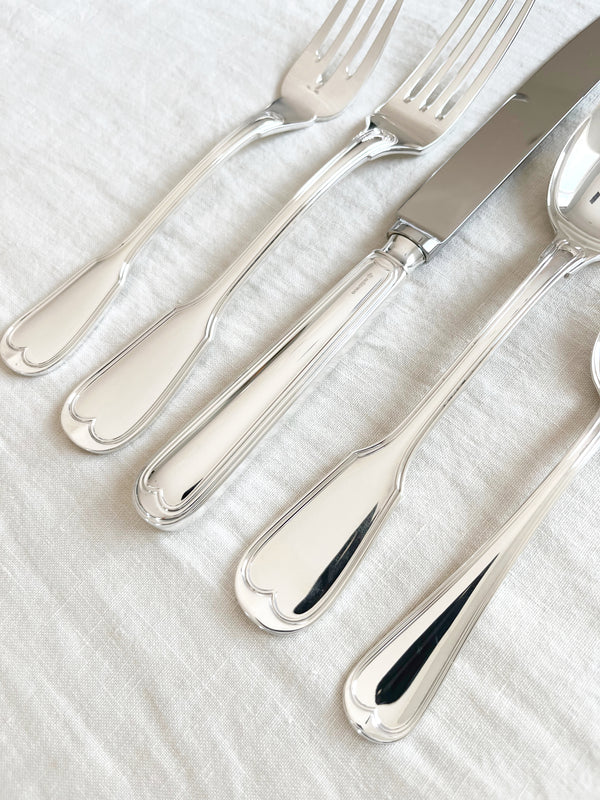mauriziano flatware silver plated angled close up