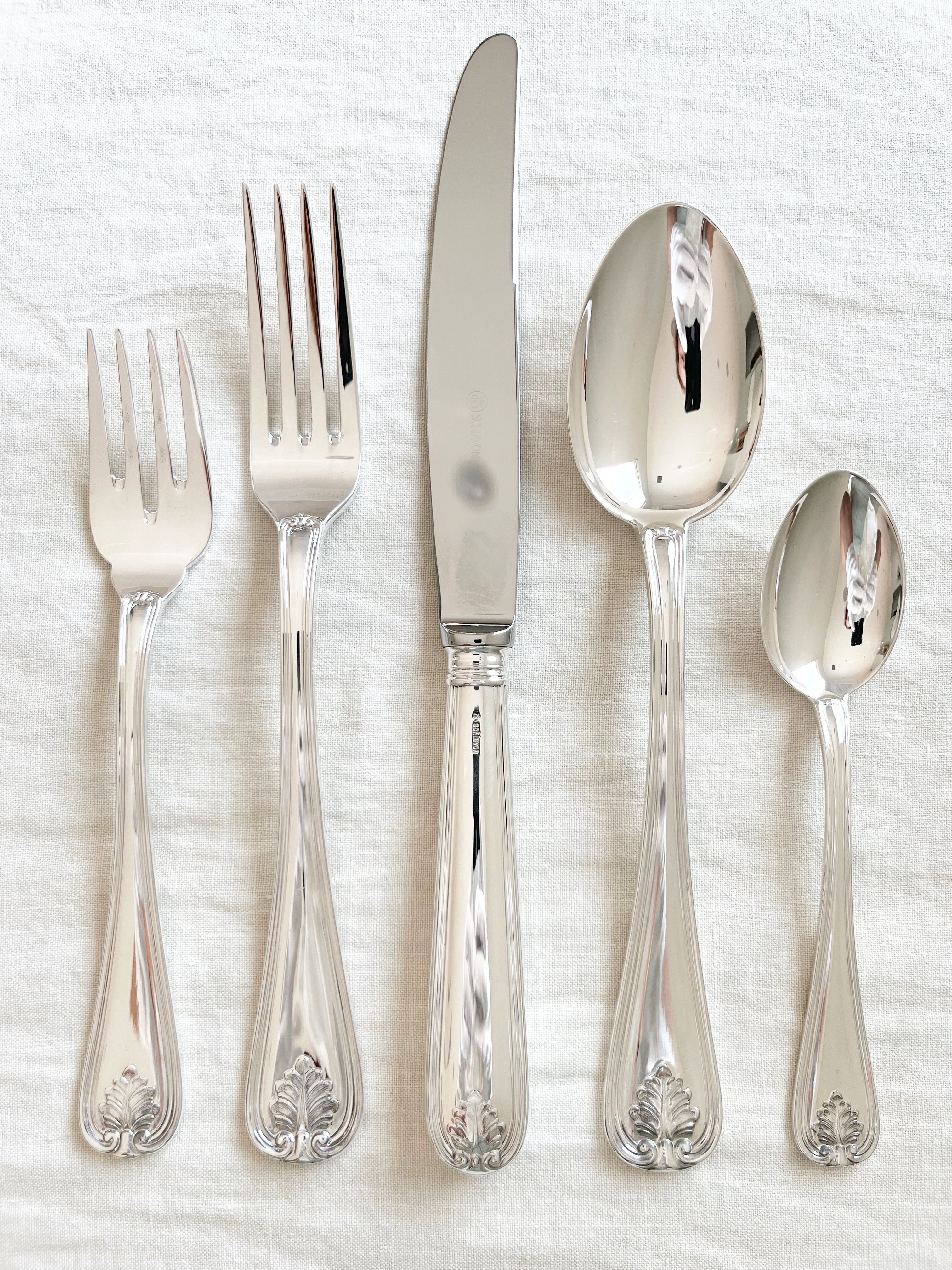 foglia flatware silver plated