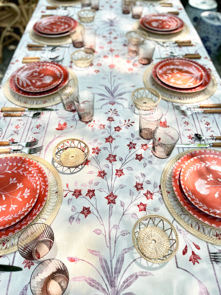 Porcelain Dinner Plate close up settings show on a table