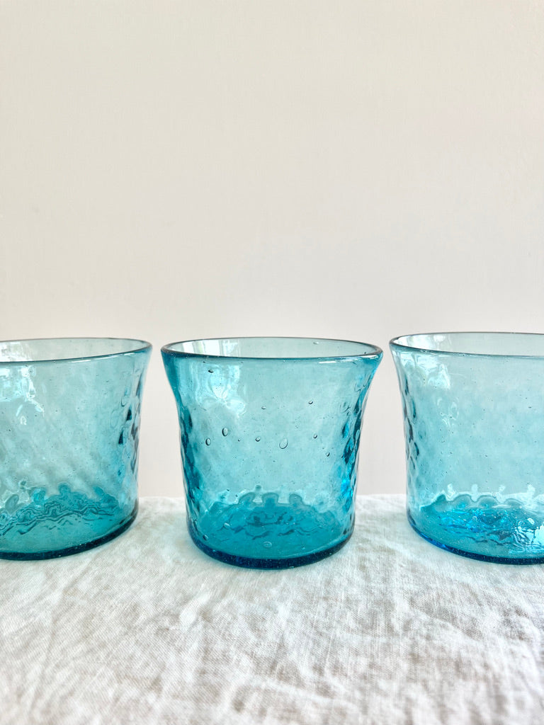 blue topaz wine glass 3 inch on a table