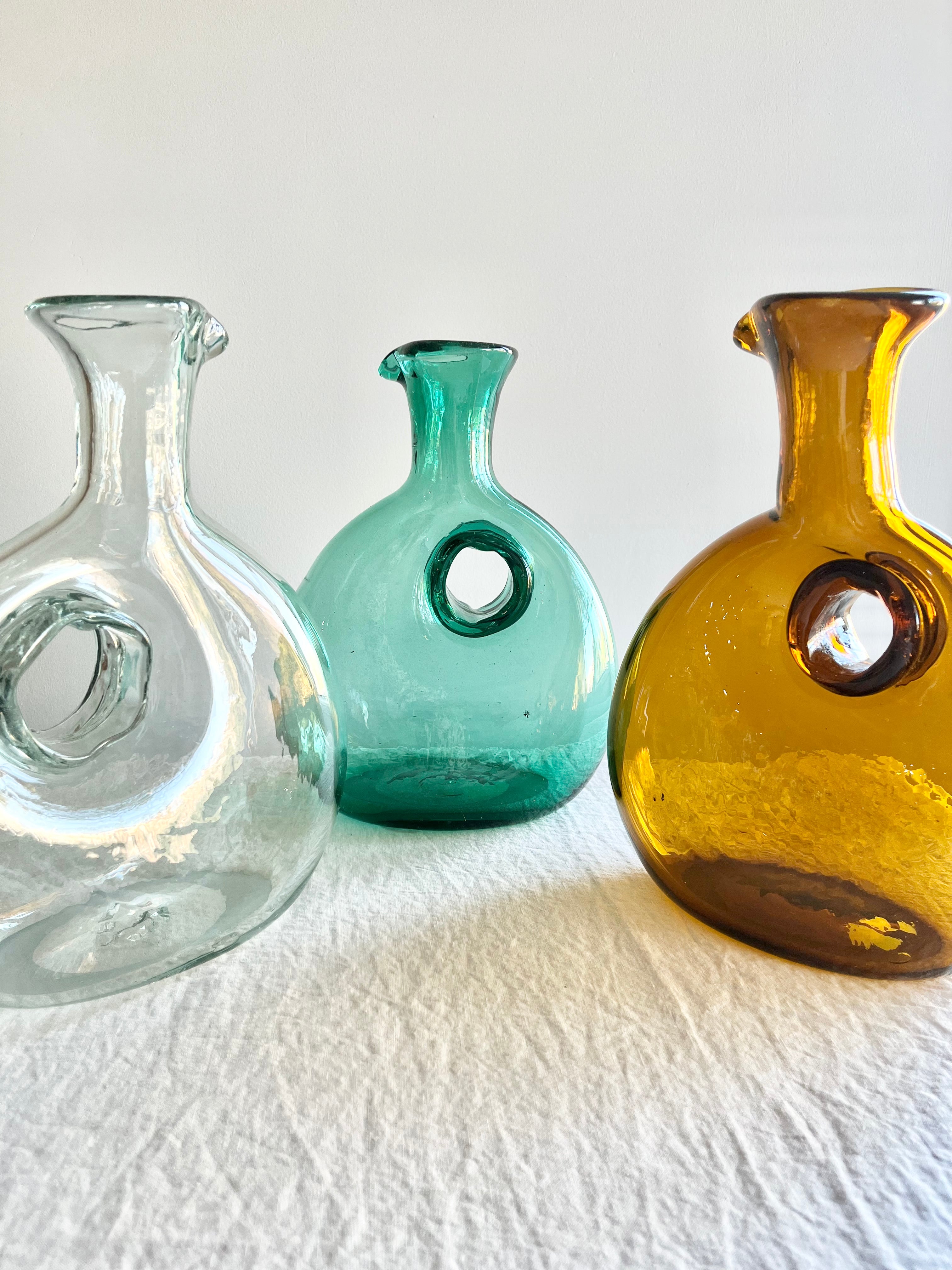 green glass pitcher 12 inch assorted colors