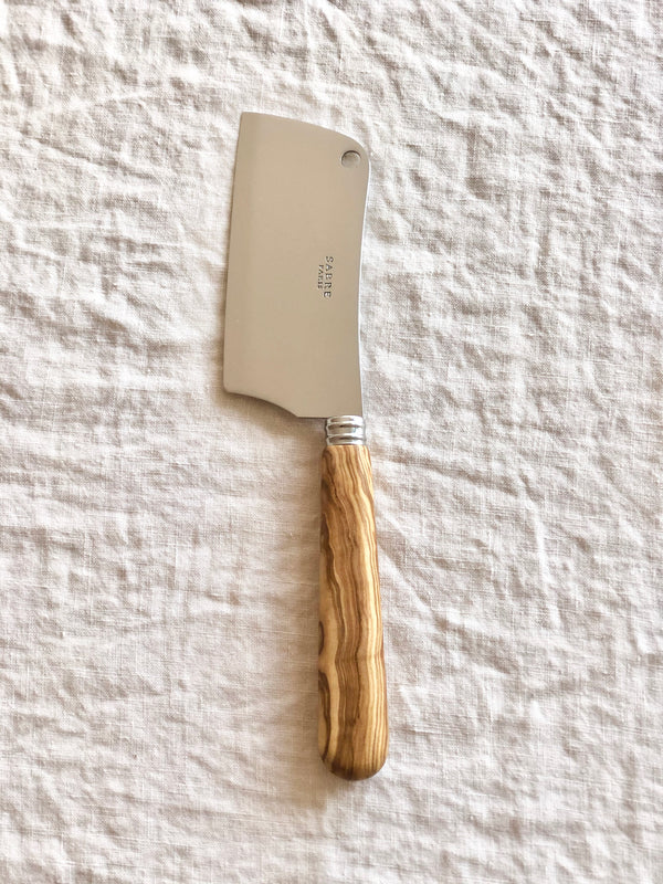 cheese cleaver with olive wood handle