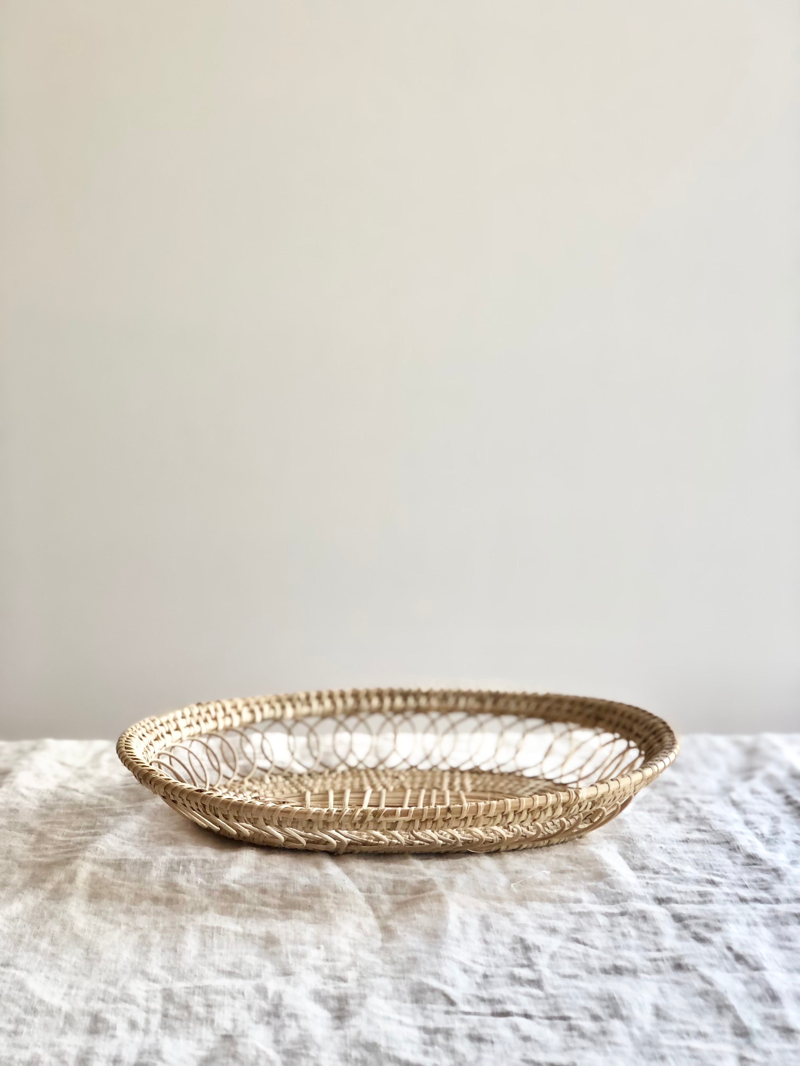 oval hand woven baskets side view