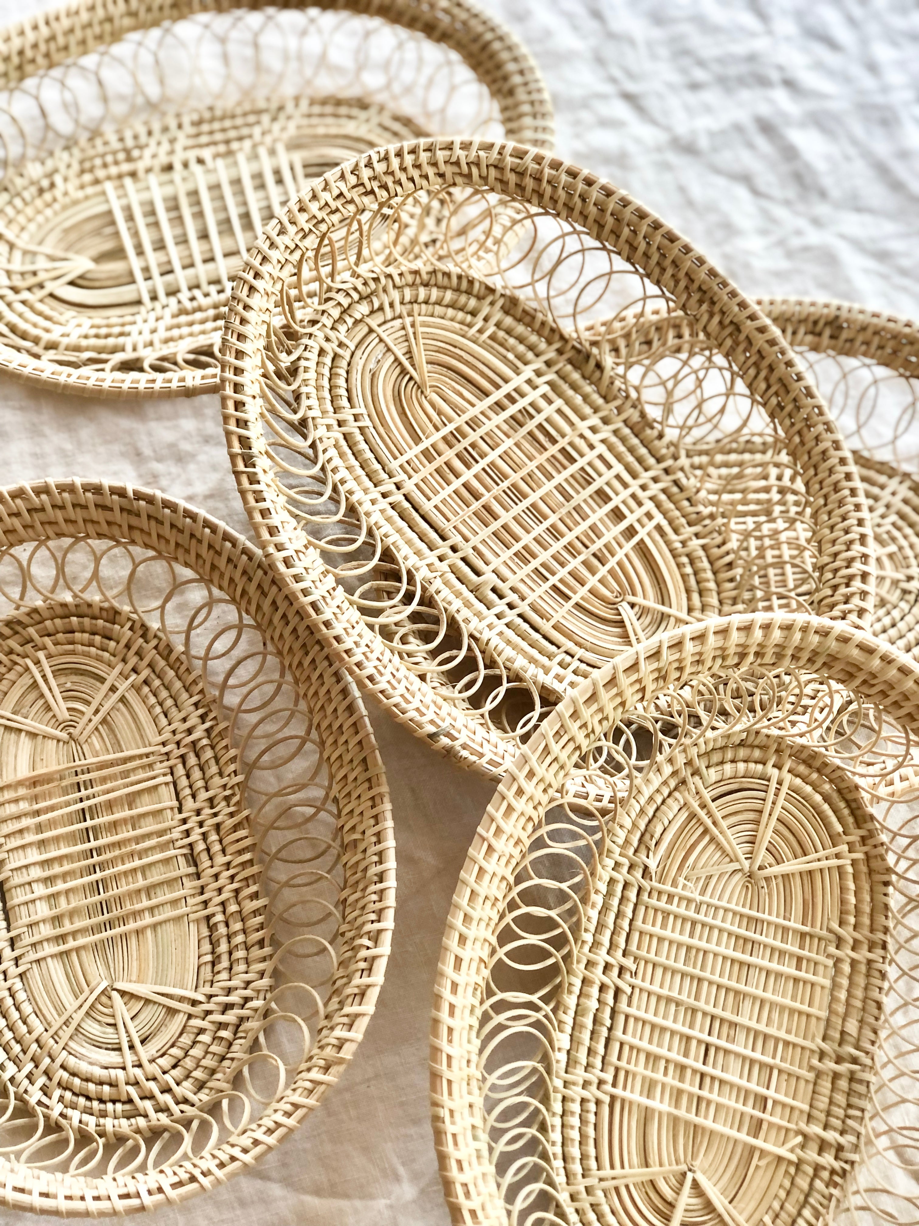 oval hand woven baskets group of several