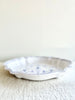 hand painted faience blue and white platter side view