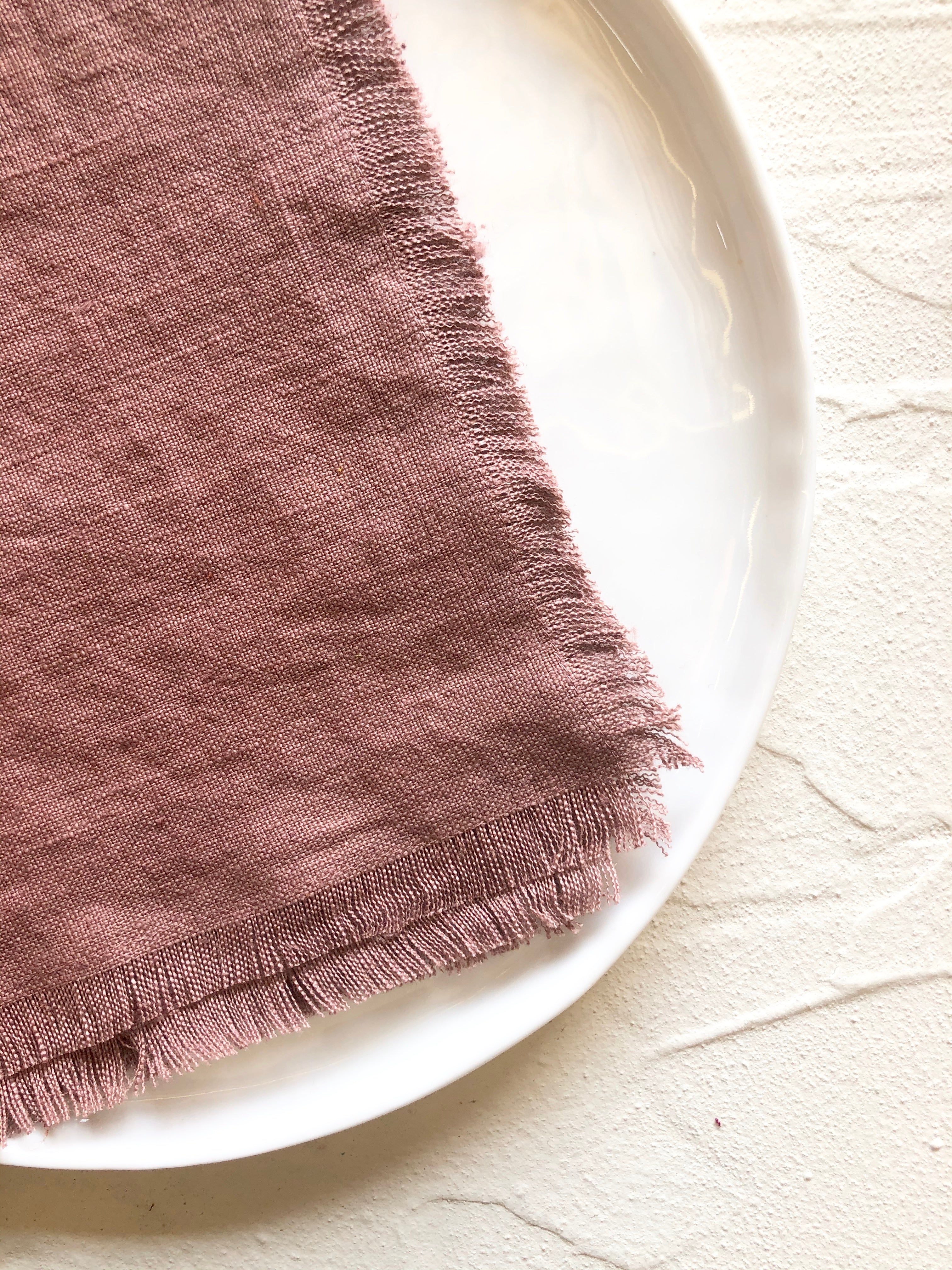 Mauve Colored Raw Edge Shell Napkins