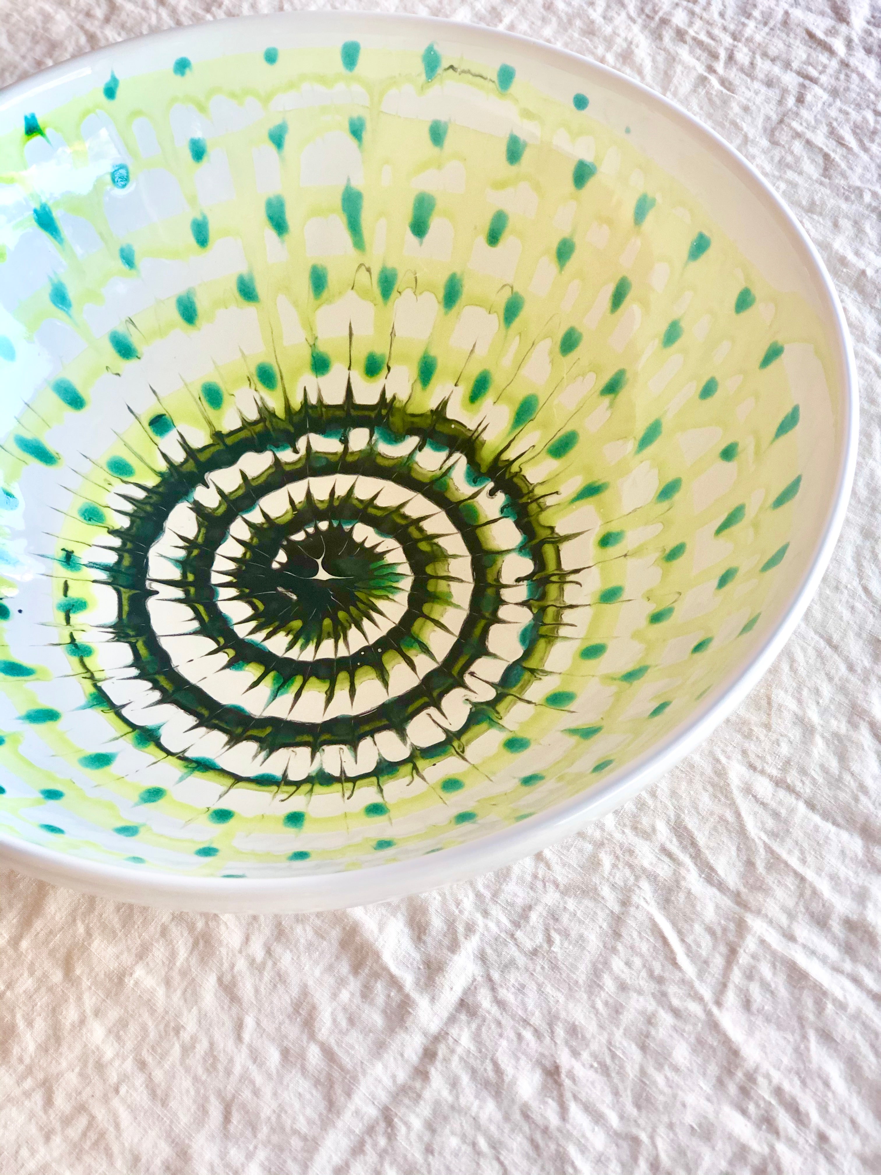 Spiral Serving Bowl - Neon 13"