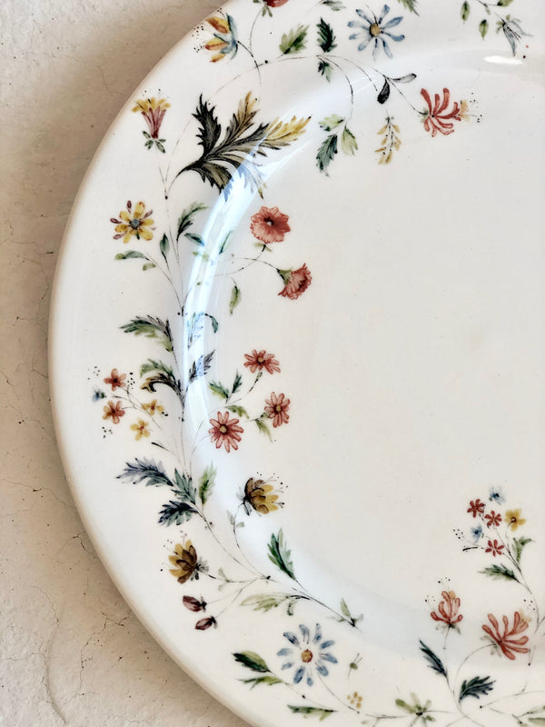 floral salad plate sirena rouge white close up
