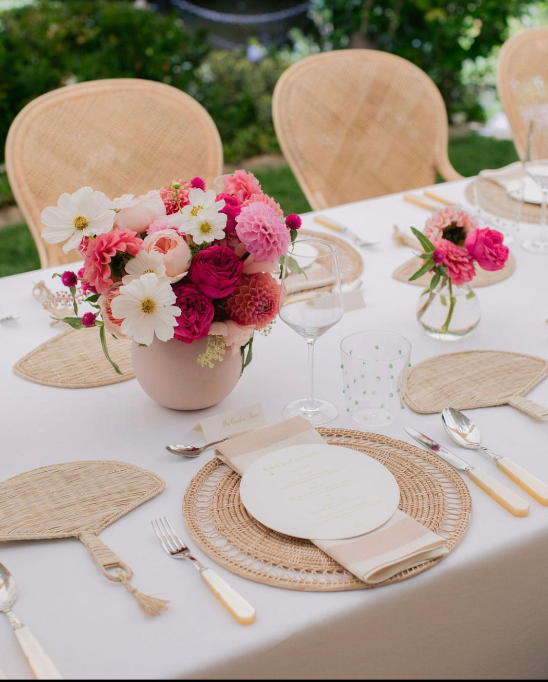 round placemat place setting on table