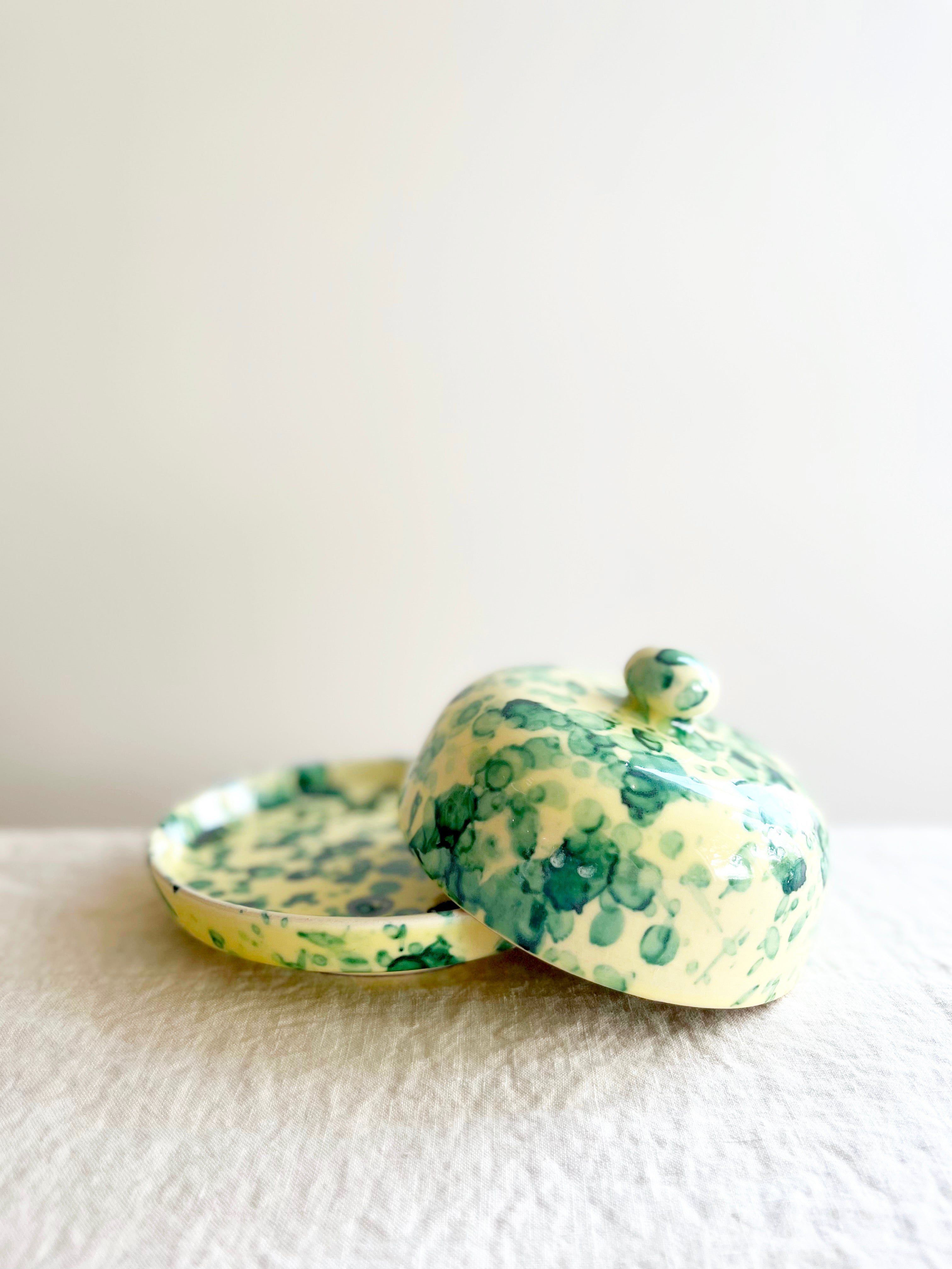 Pompeii Covered Butter Dish - Emerald