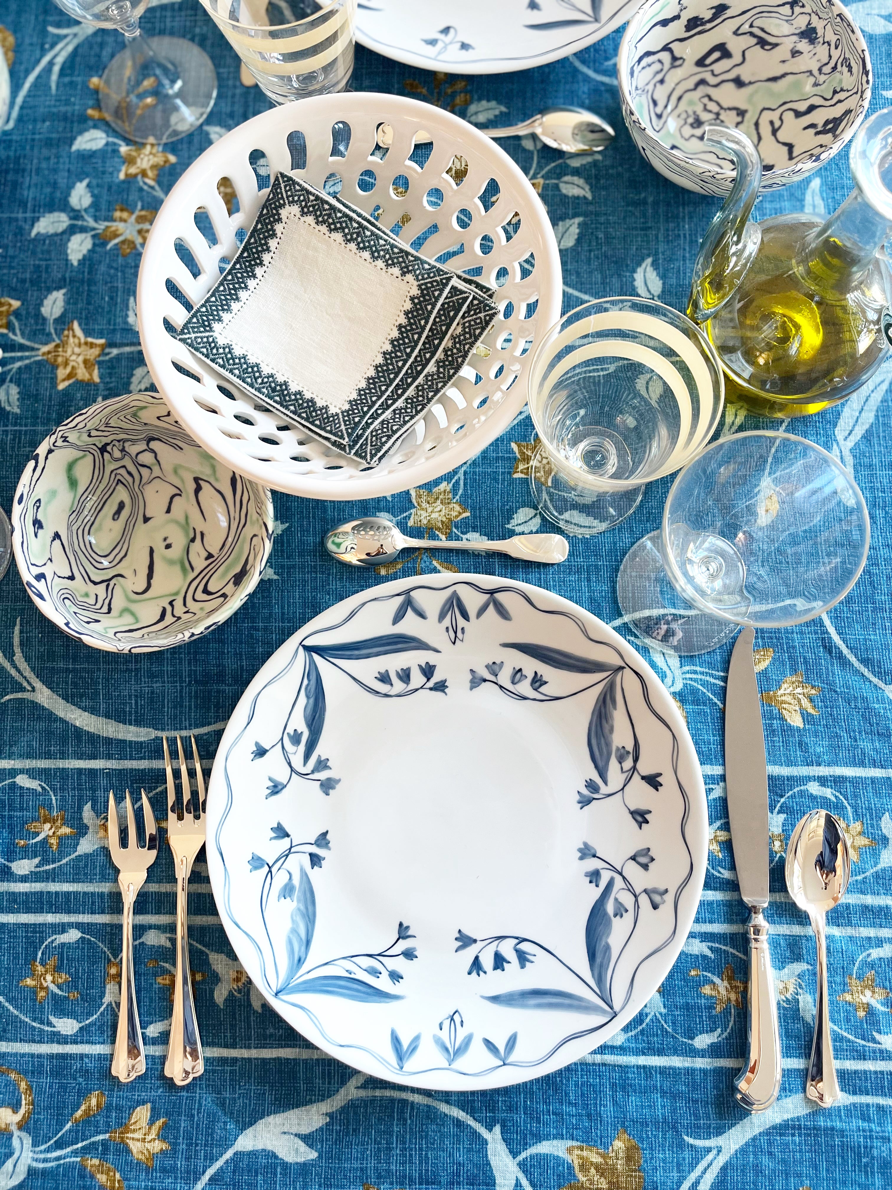 Jahan Tablecloth - Atlantic Blue