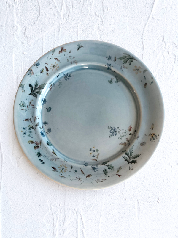 blue floral dinner plate 8.5 inch