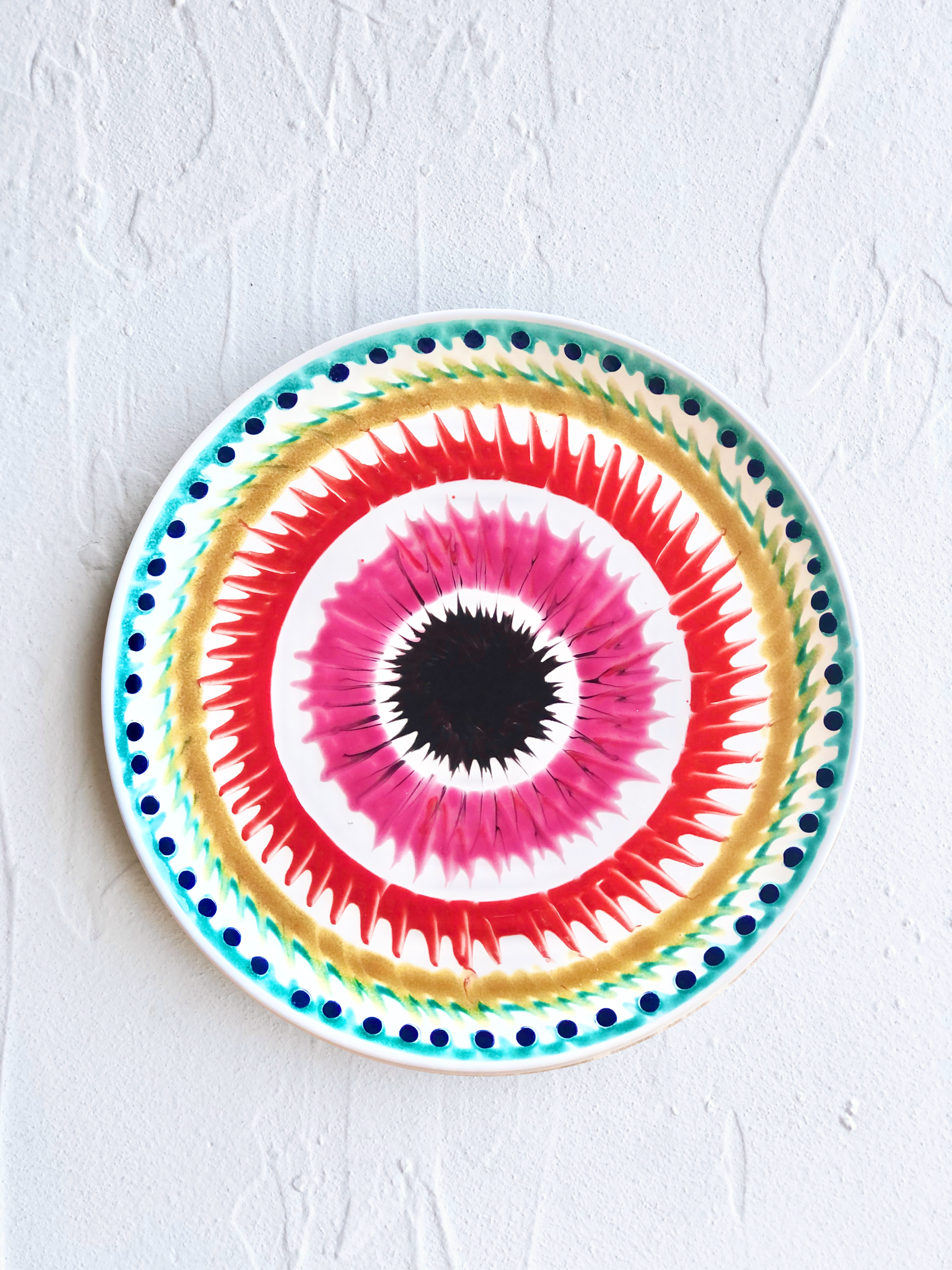 Spiral Nicola Plate - Rainbow - S/4