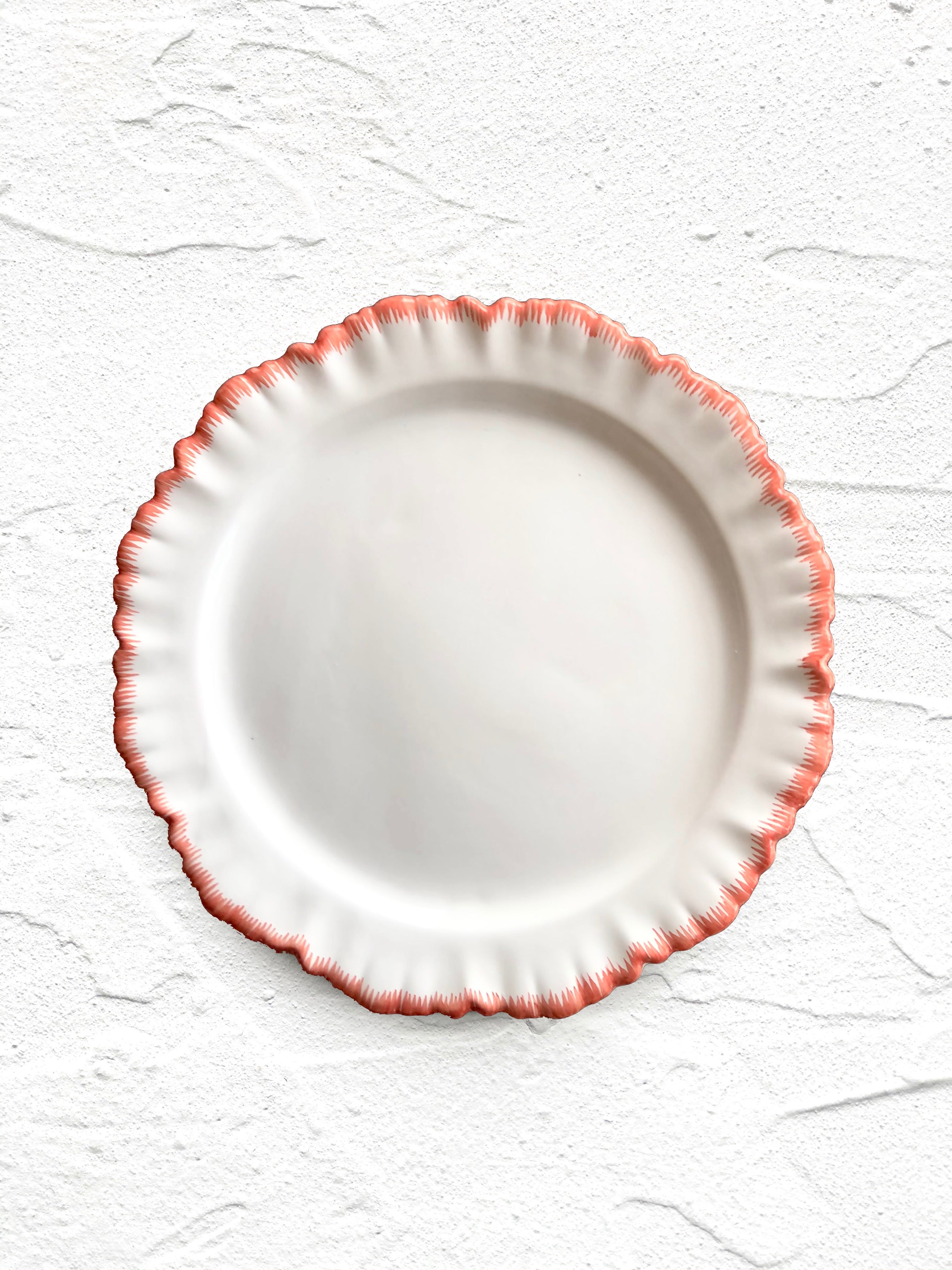 orange painted edge salad plate 8.2 inch