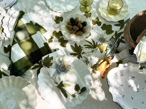 Gingham Napkins - Avocado  S/4