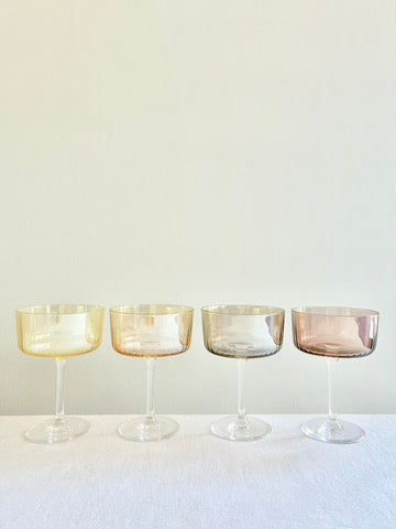 Gems Champagne Coupe - Amber  S/4