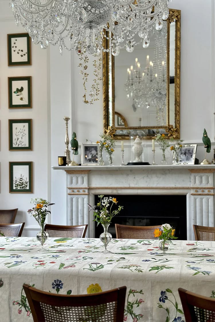 S&B x John Derian Botanical Tiles Tablecloth - 3 sizes available