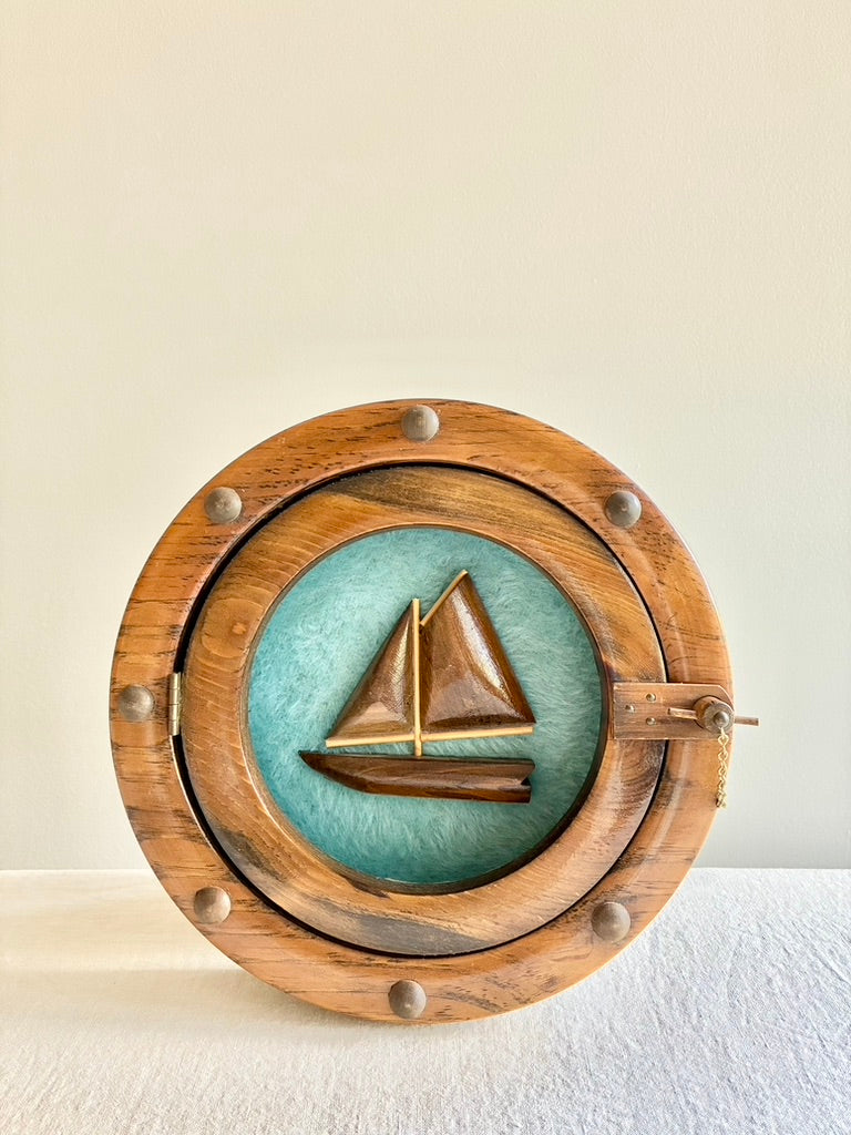 Sailboat Porthole Shadowbox Art