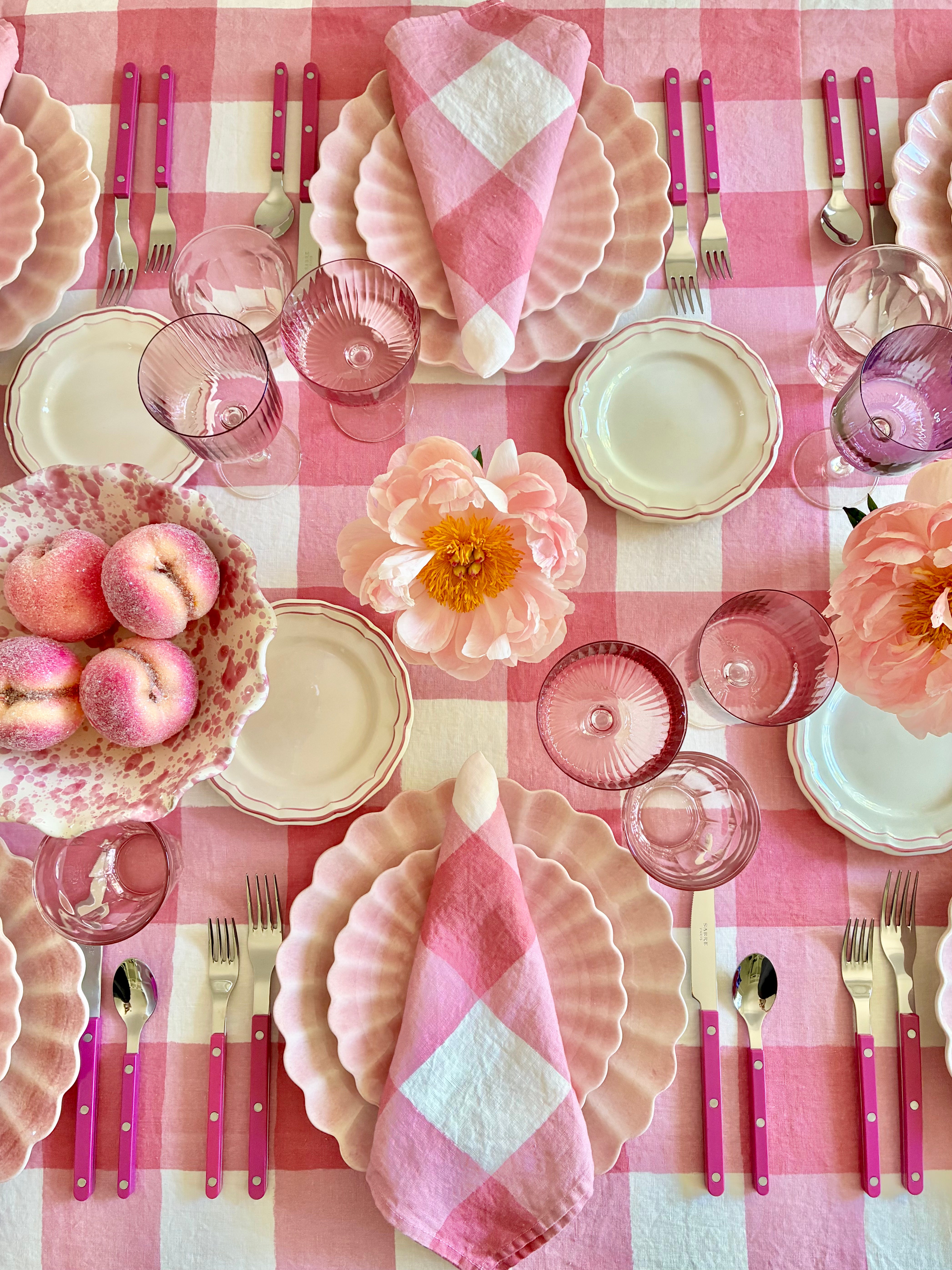 Gingham Napkins - Pink  S/4
