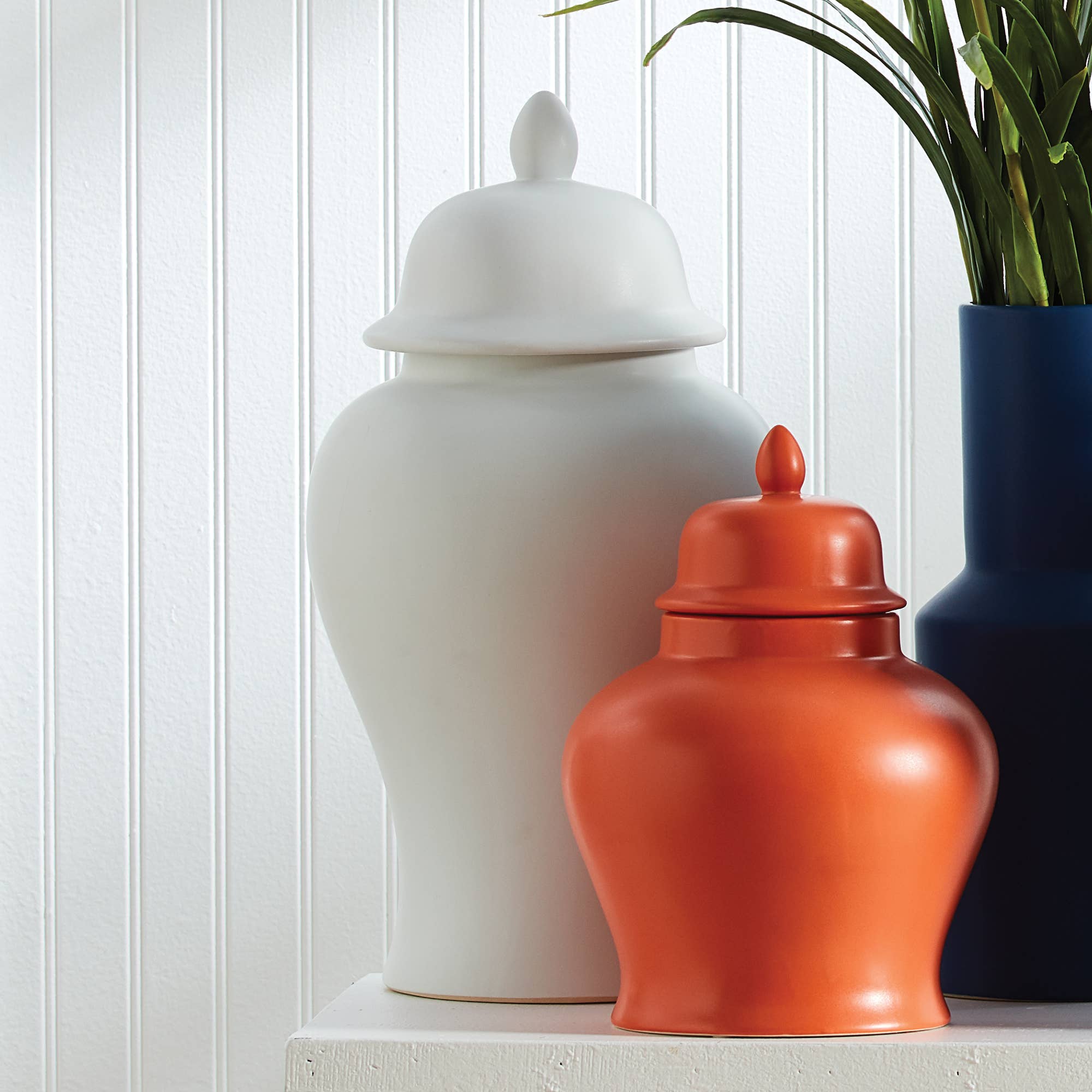 Koa Ginger Jar - White