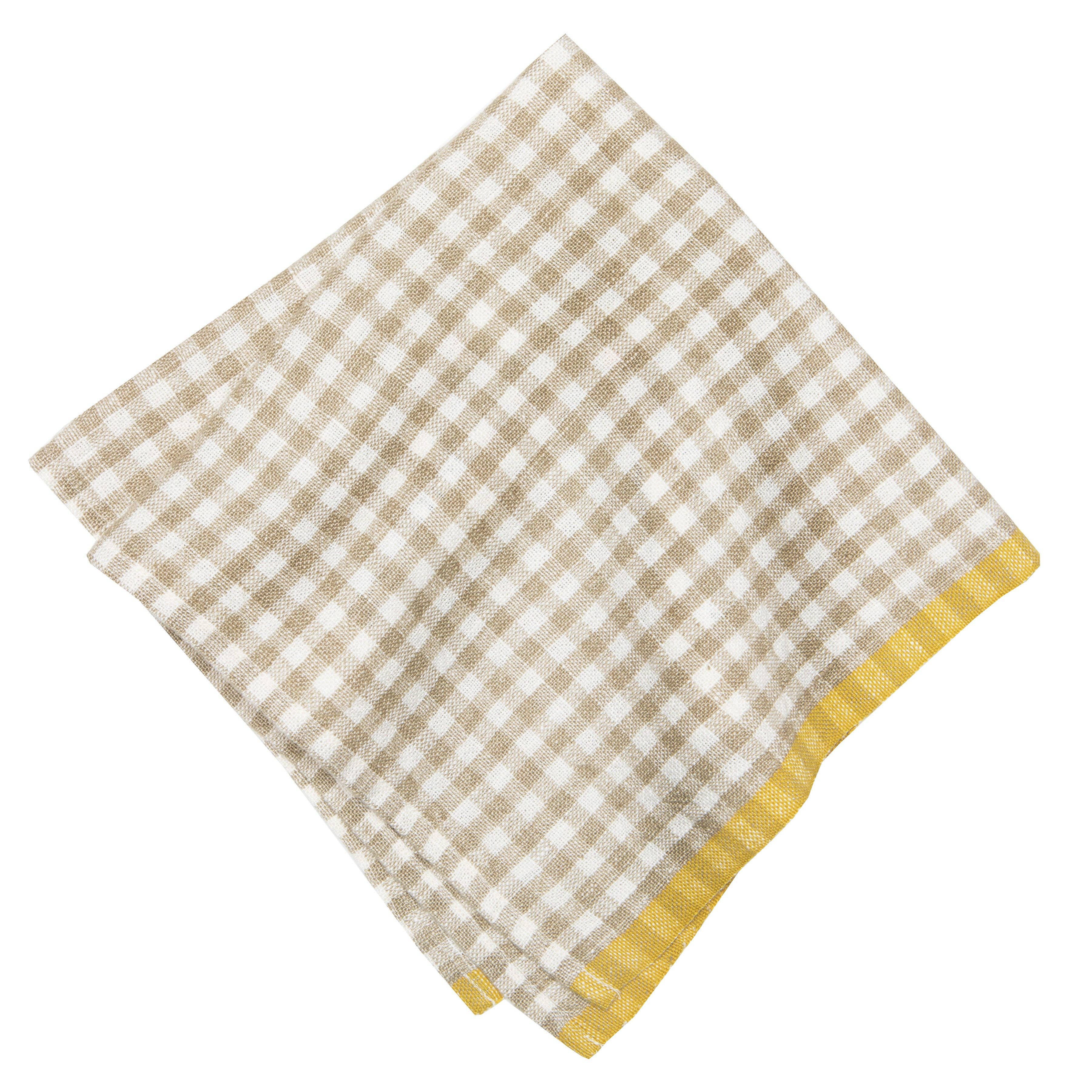 Bonnieux Gingham Napkins - Natural - S/4