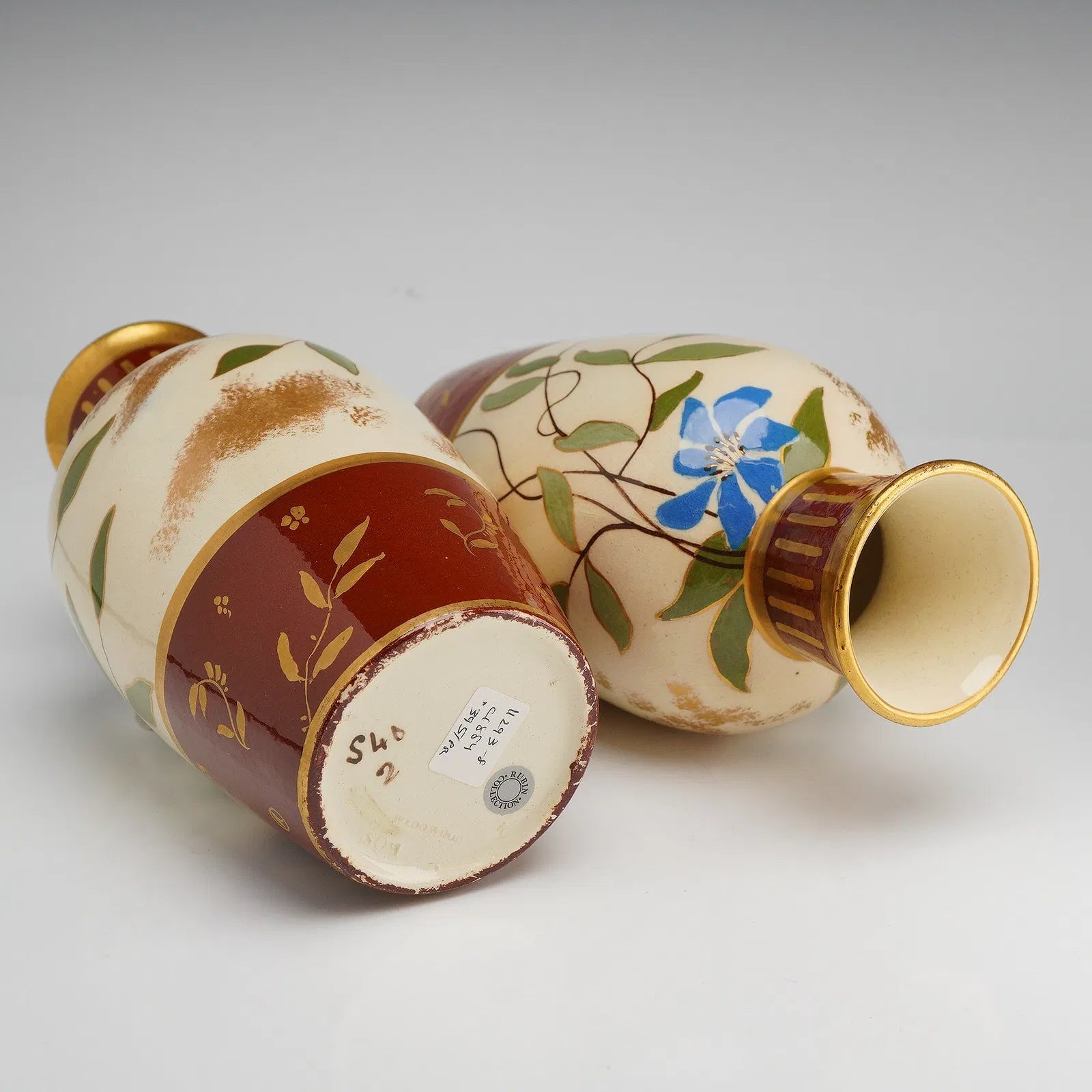 Historic Pair Wedgwood Clematis Vases