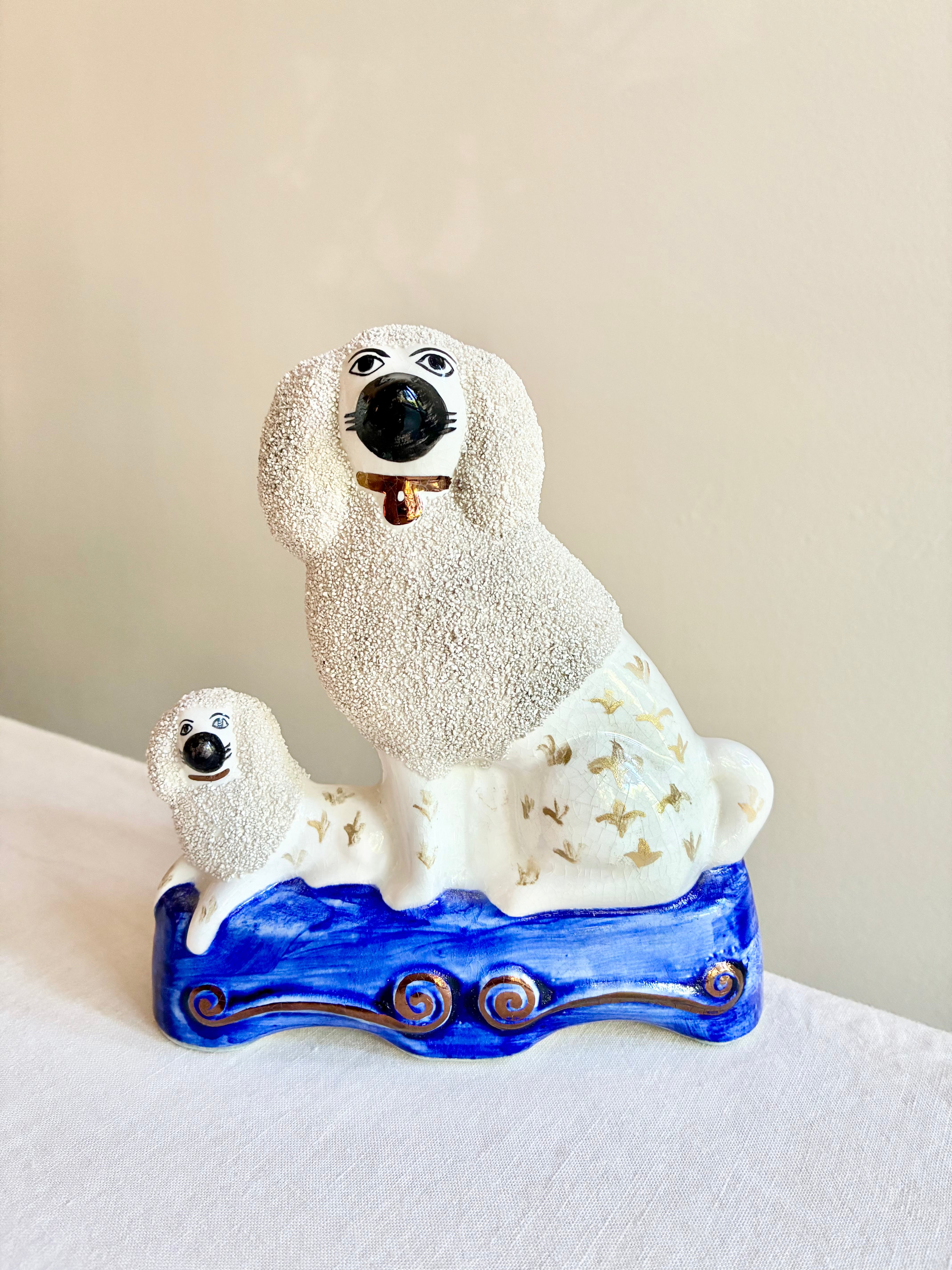 Historic Staffordshire Confetti Poodle & Pup